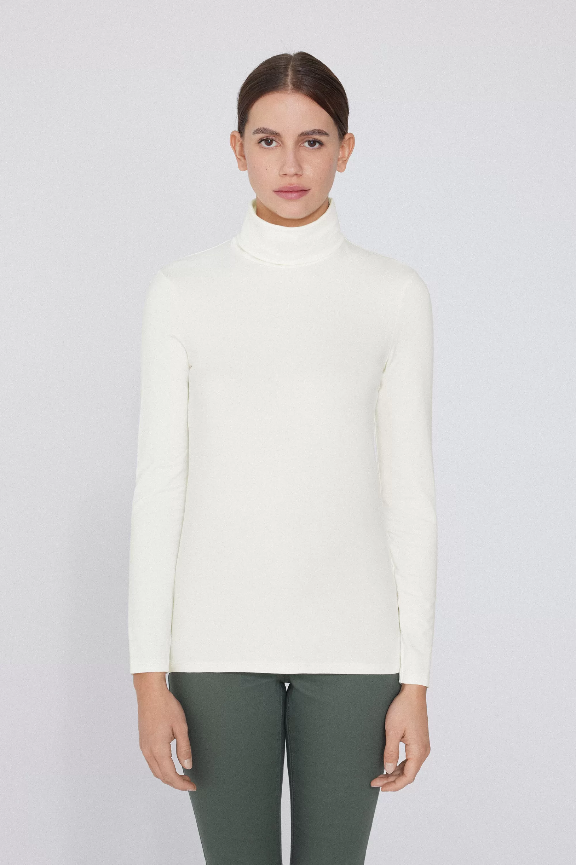 Clearance Maglia Collo Alto Cotone E Modal Termico - Maglie Maniche Lunghe - Donna | Maglie termiche | Maglie maniche lunghe