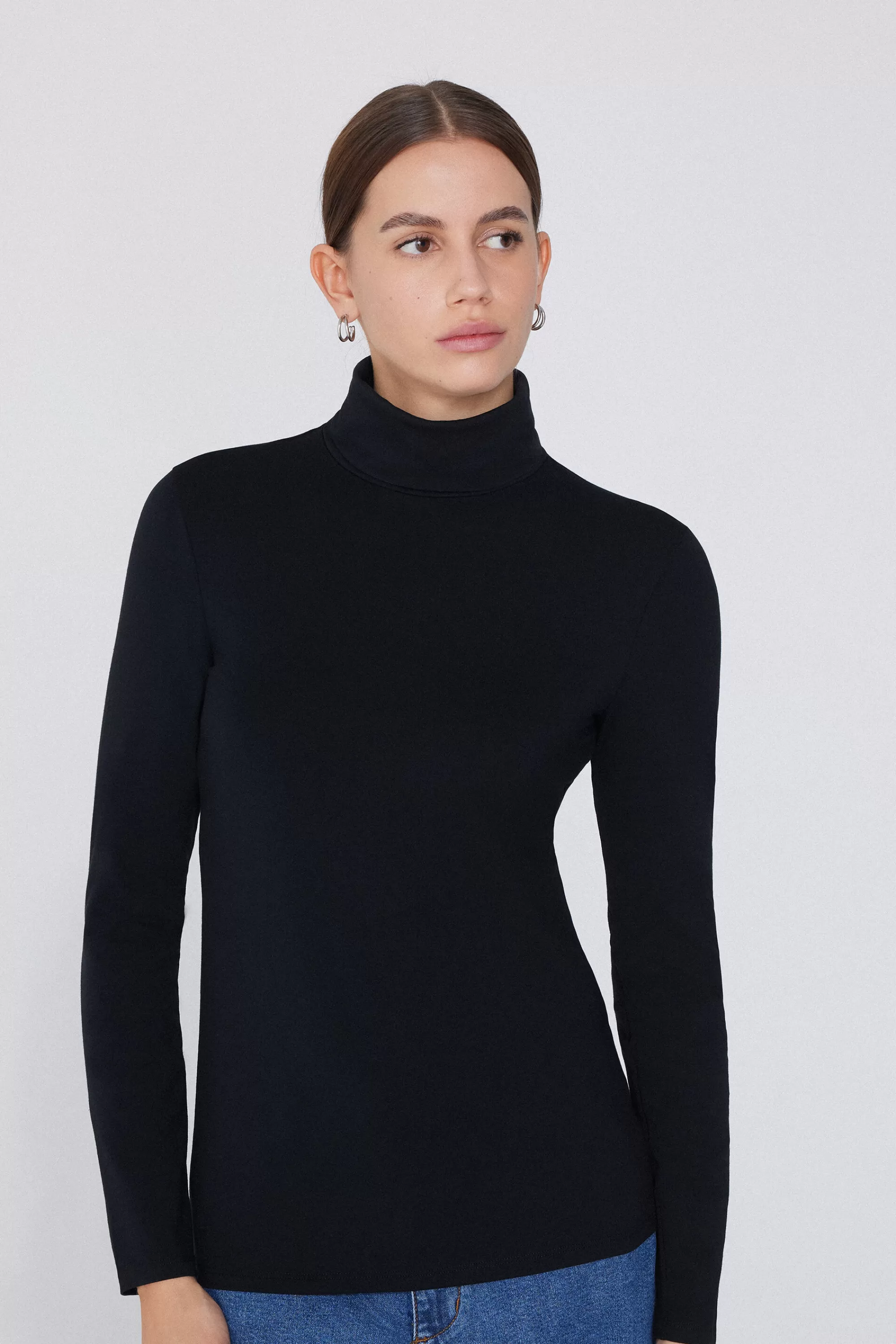Clearance Maglia Collo Alto Cotone E Modal Termico - Maglie Maniche Lunghe - Donna | Maglie termiche | Maglie maniche lunghe