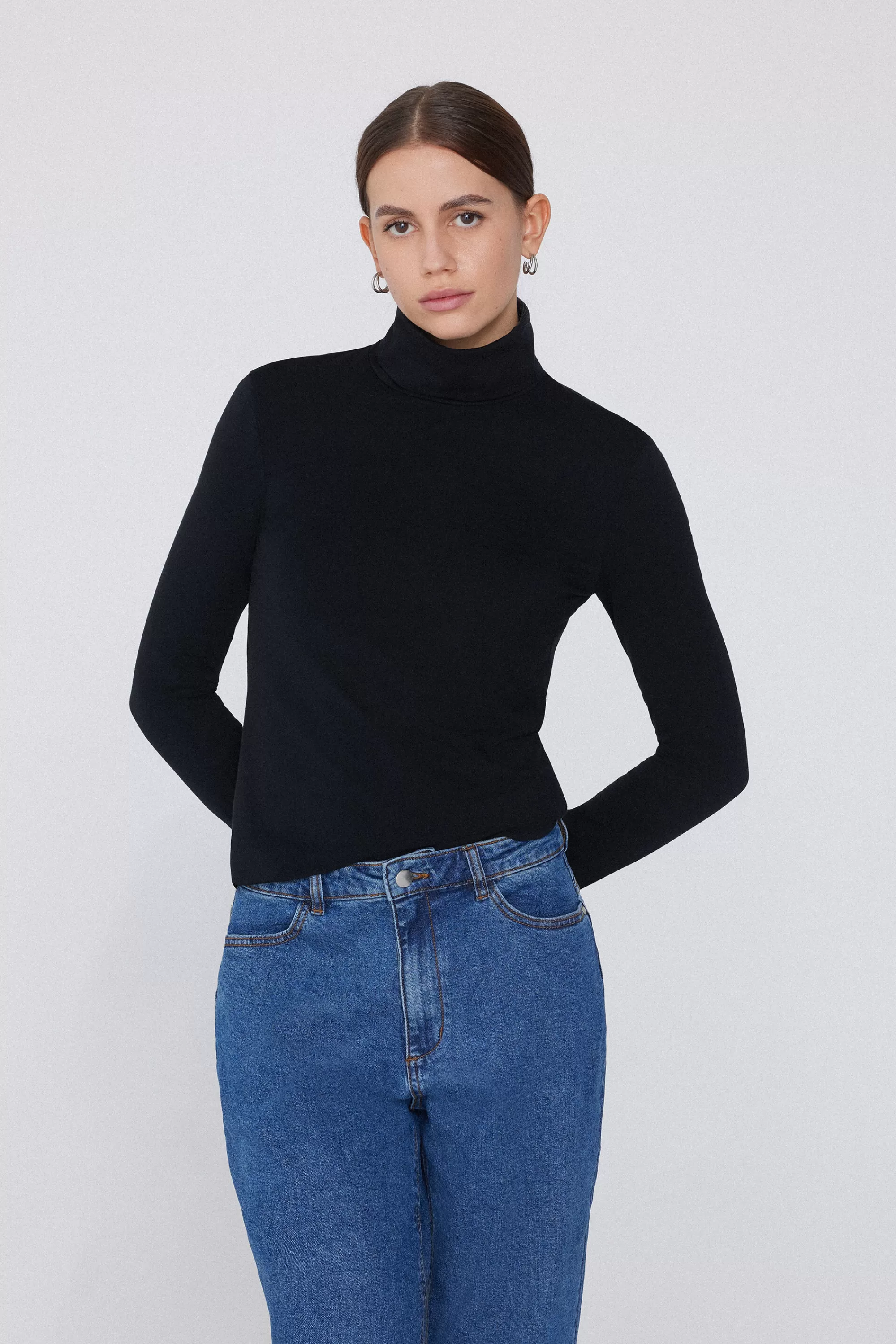 Clearance Maglia Collo Alto Cotone E Modal Termico - Maglie Maniche Lunghe - Donna | Maglie termiche | Maglie maniche lunghe