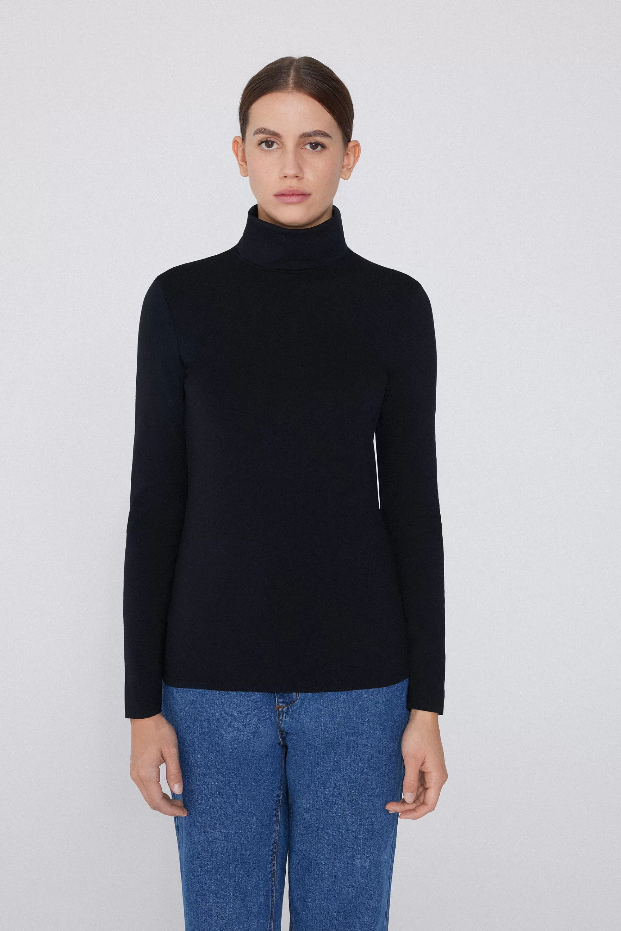 Clearance Maglia Collo Alto Cotone E Modal Termico - Maglie Maniche Lunghe - Donna | Maglie termiche | Maglie maniche lunghe