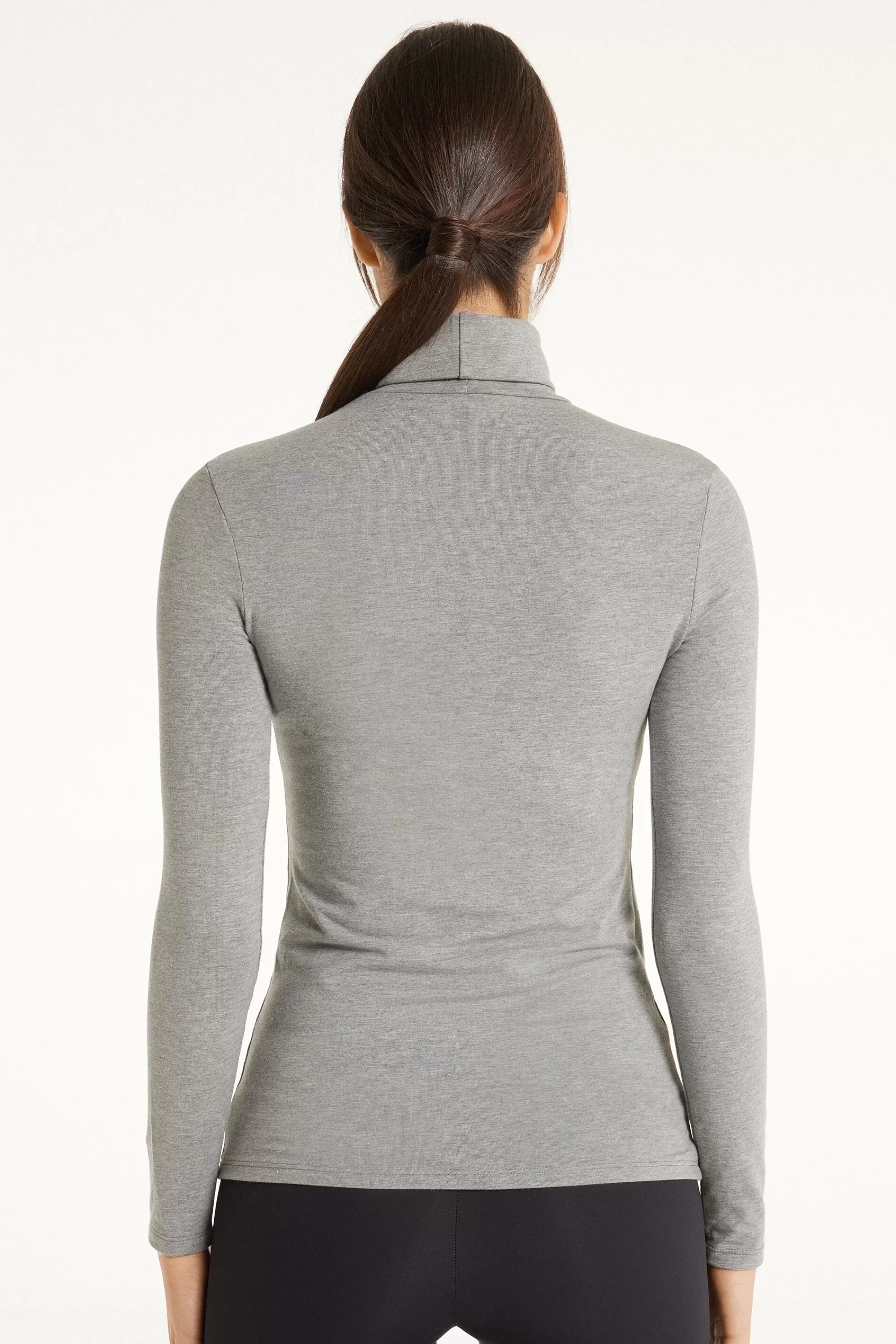 Shop Maglia Collo Alto Cotone E Modal Termico - Maglie Maniche Lunghe - Donna | Maglie termiche | Maglie maniche lunghe