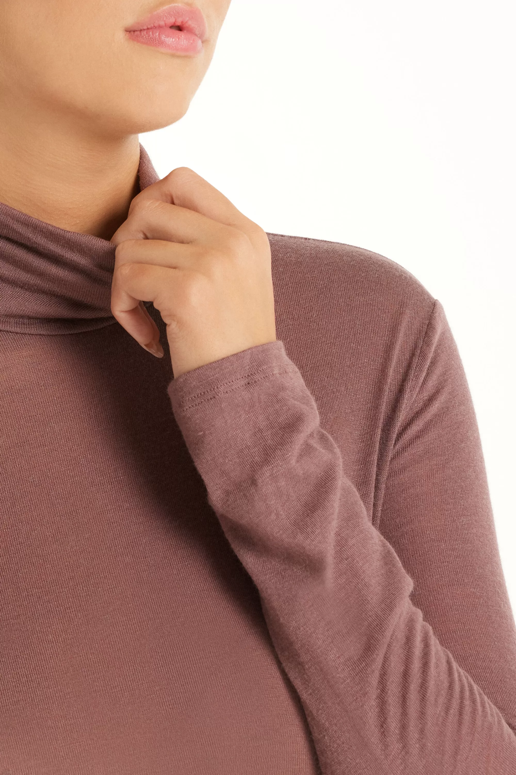 Outlet Maglia Collo Alto In Viscosa E Lana Merino - Cardigan E Maglioni - Donna | Maglie termiche | Cardigan e Maglioni