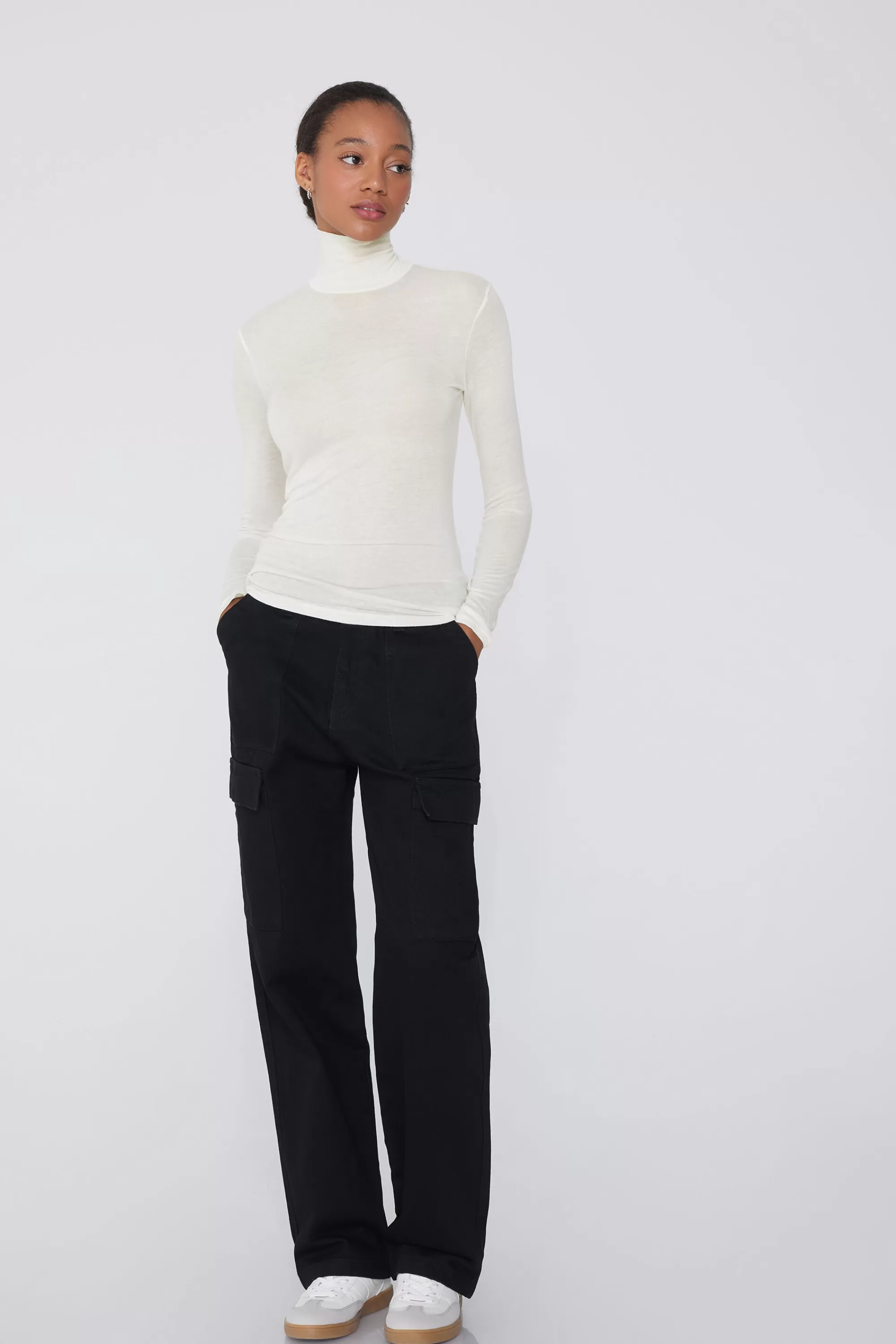 Best Sale Maglia Collo Alto In Viscosa E Lana Merino - Cardigan E Maglioni - Donna | Maglie termiche | Cardigan e Maglioni