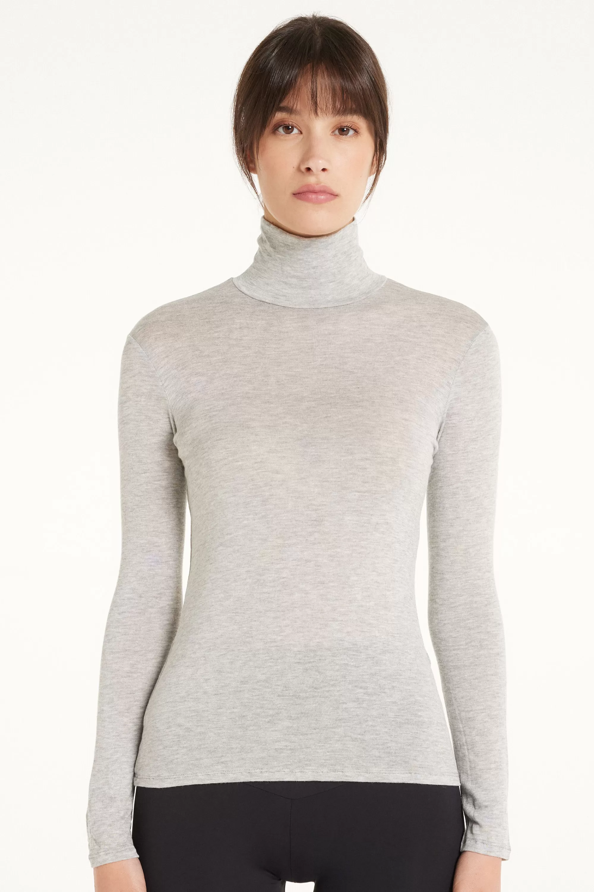 Fashion Maglia Collo Alto In Viscosa E Lana Merino - Cardigan E Maglioni - Donna | Maglie termiche | Cardigan e Maglioni
