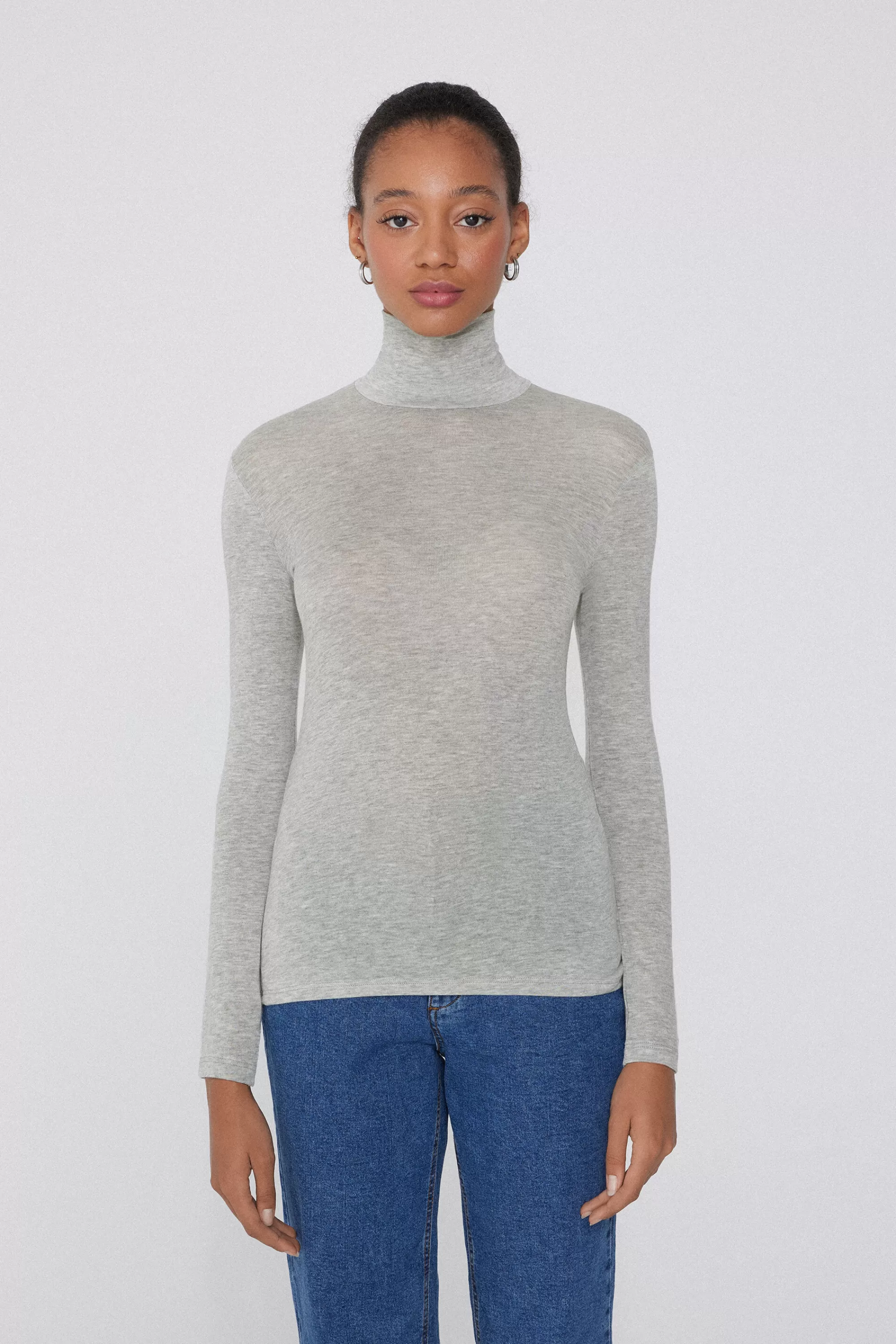Fashion Maglia Collo Alto In Viscosa E Lana Merino - Cardigan E Maglioni - Donna | Maglie termiche | Cardigan e Maglioni