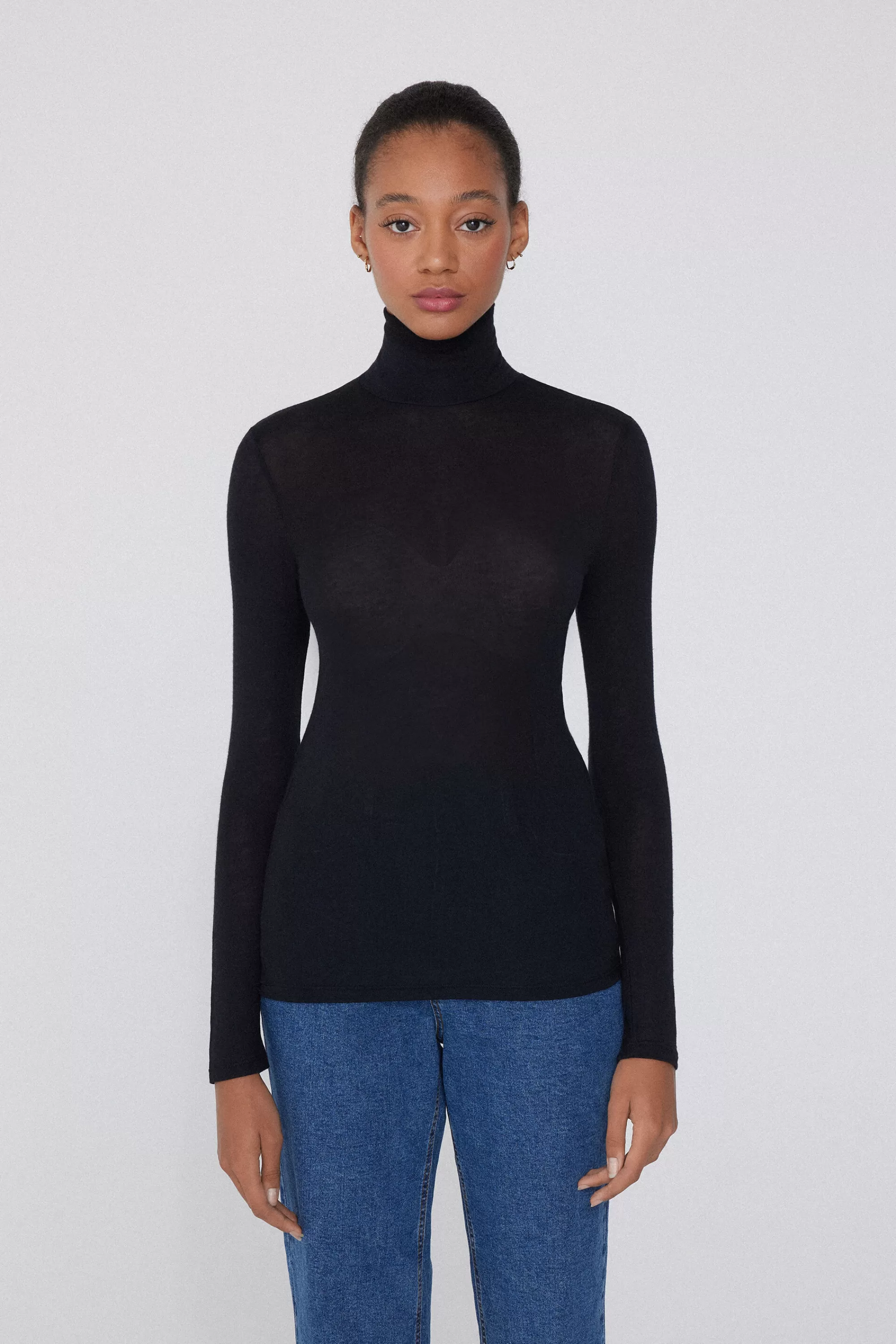 Fashion Maglia Collo Alto In Viscosa E Lana Merino - Cardigan E Maglioni - Donna | Maglie termiche | Cardigan e Maglioni