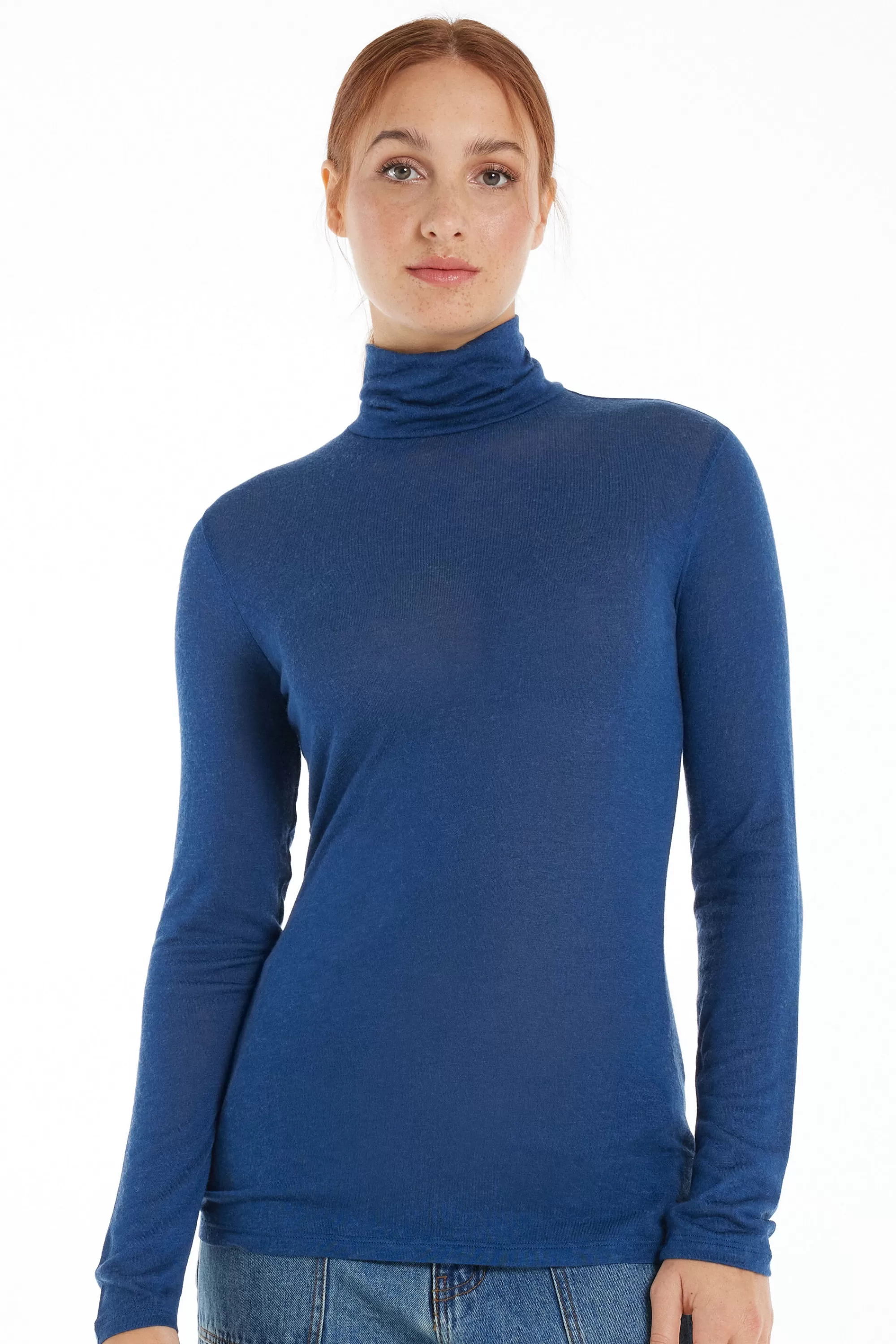 Shop Maglia Collo Alto In Viscosa E Lana Merino - Cardigan E Maglioni - Donna | Maglie termiche | Cardigan e Maglioni