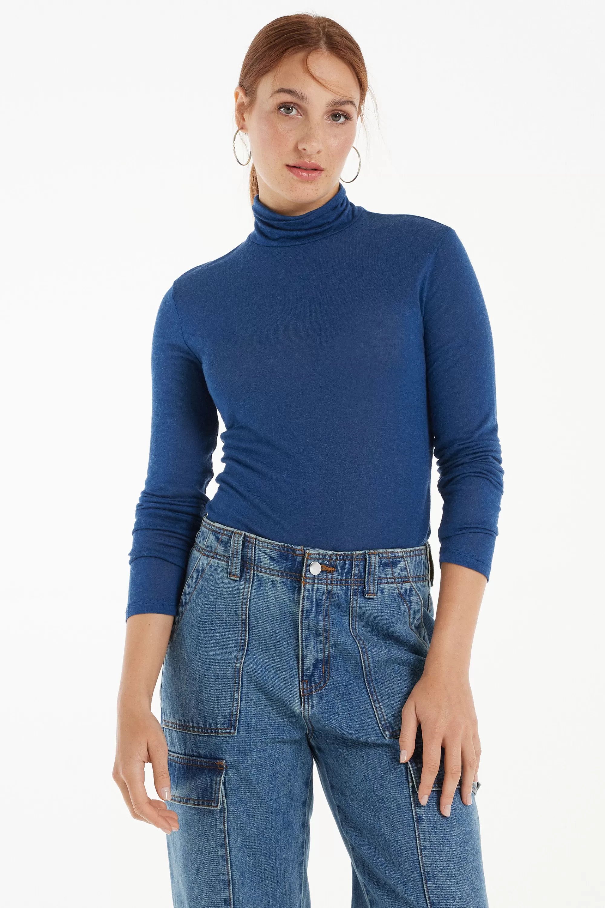 Shop Maglia Collo Alto In Viscosa E Lana Merino - Cardigan E Maglioni - Donna | Maglie termiche | Cardigan e Maglioni
