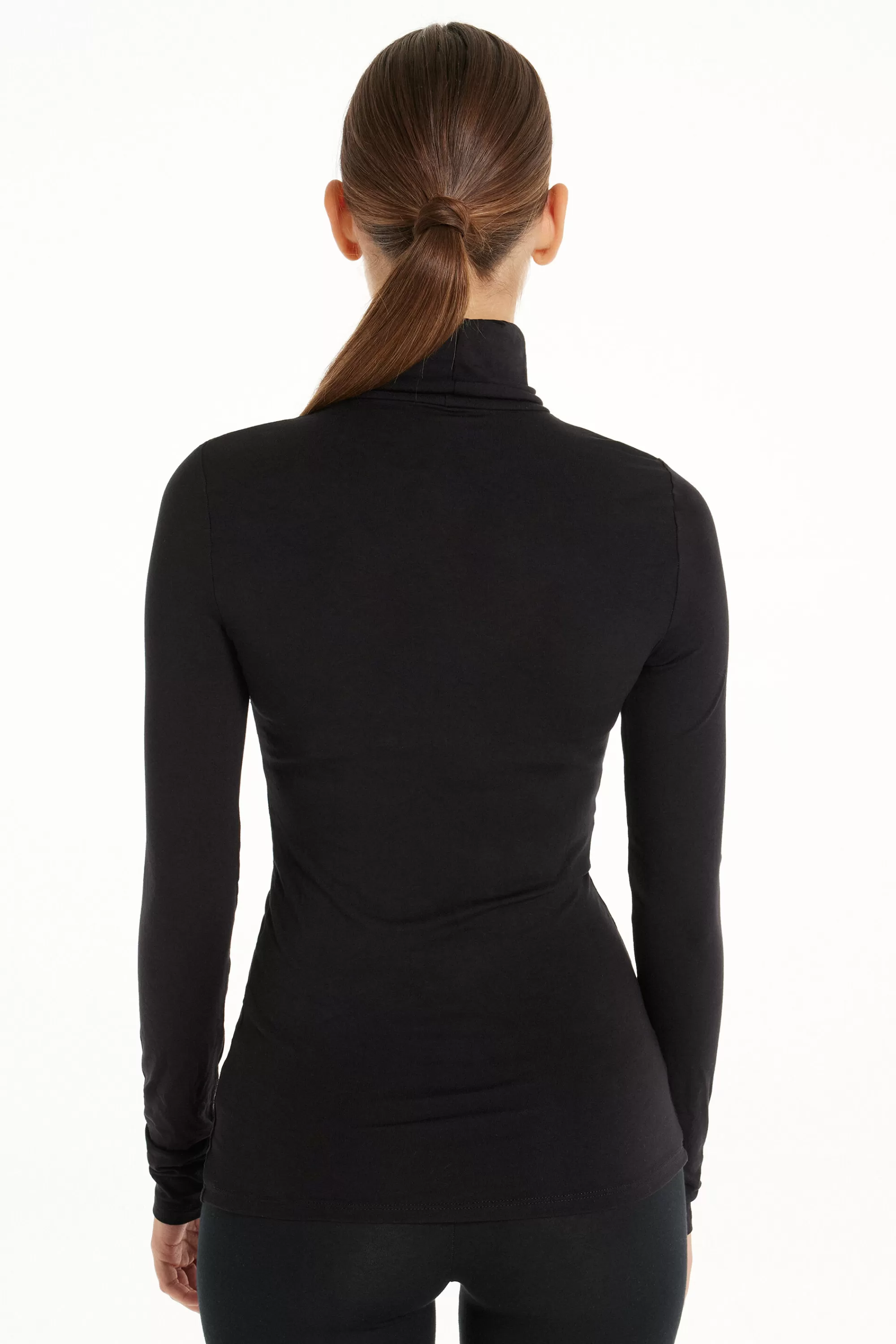Flash Sale Maglia Collo Alto Maniche Lunghe In Viscosa - Maglie Maniche Lunghe - Donna | Maglie termiche | Maglie maniche lunghe