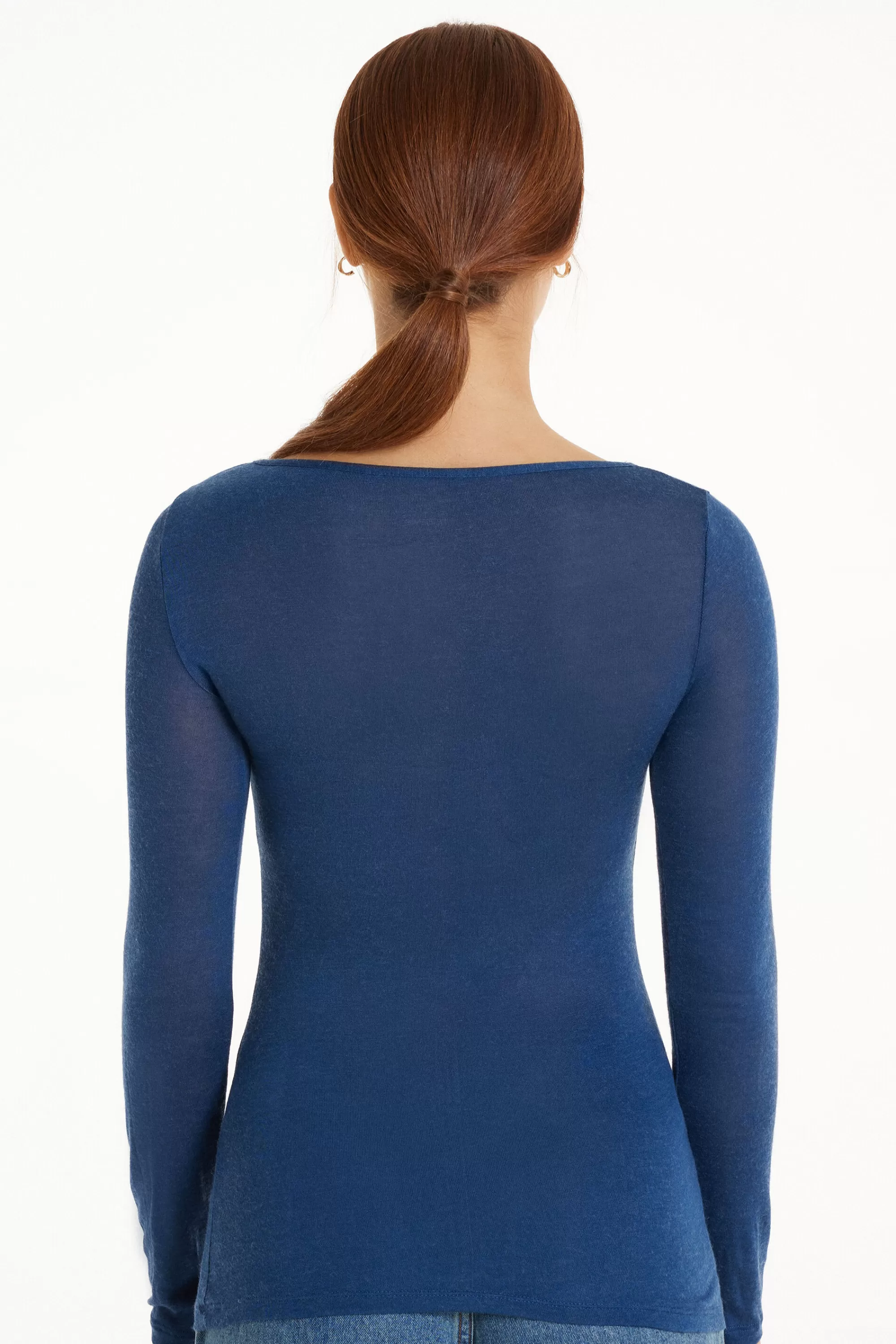 Sale Maglia Con Scollo A Barchetta In Viscosa E Lana Merino - Cardigan E Maglioni - Donna | Maglie termiche | Cardigan e Maglioni