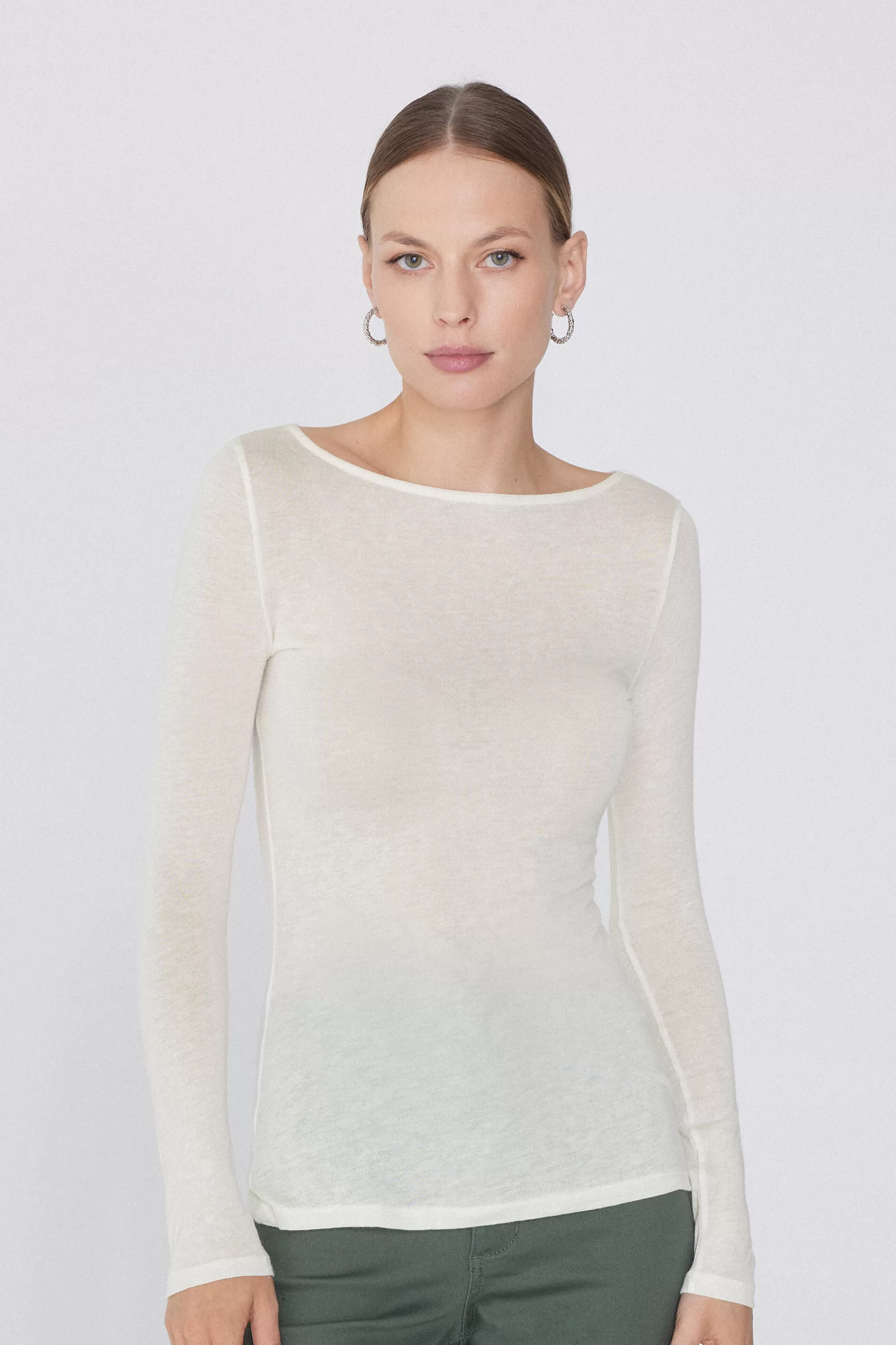 Best Sale Maglia Con Scollo A Barchetta In Viscosa E Lana Merino - Cardigan E Maglioni - Donna | Maglie termiche | Cardigan e Maglioni