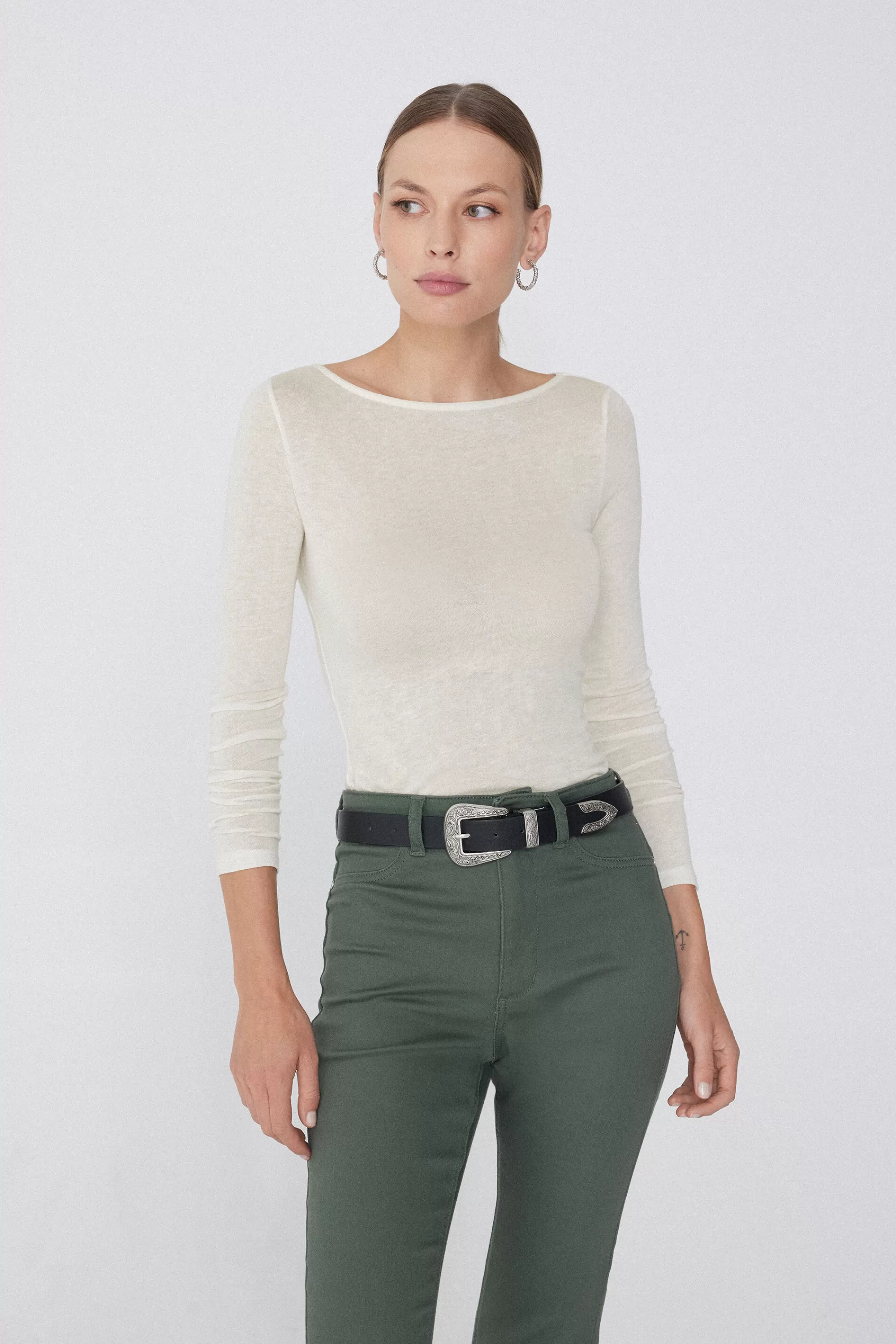 Best Sale Maglia Con Scollo A Barchetta In Viscosa E Lana Merino - Cardigan E Maglioni - Donna | Maglie termiche | Cardigan e Maglioni