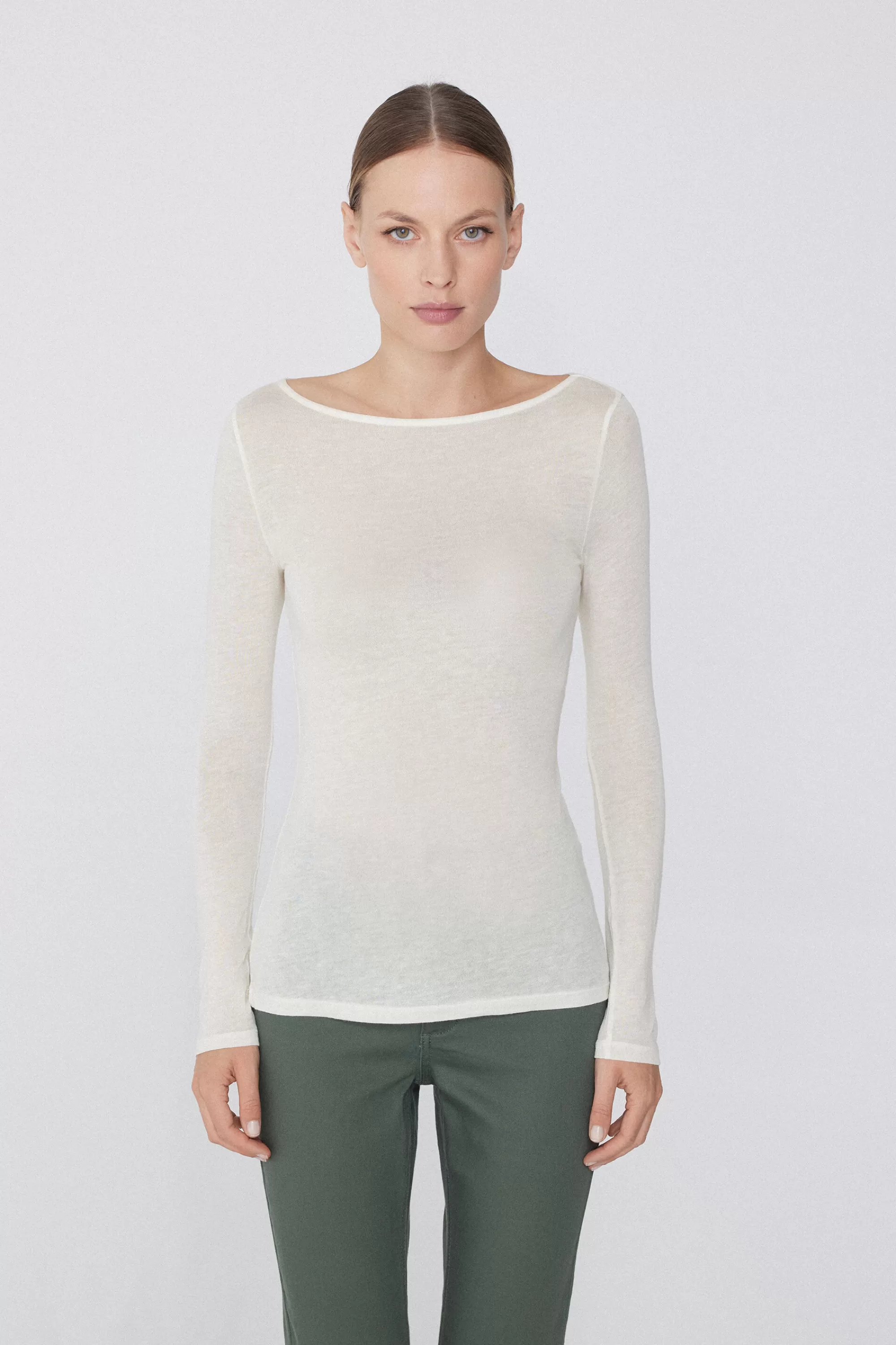 Best Sale Maglia Con Scollo A Barchetta In Viscosa E Lana Merino - Cardigan E Maglioni - Donna | Maglie termiche | Cardigan e Maglioni