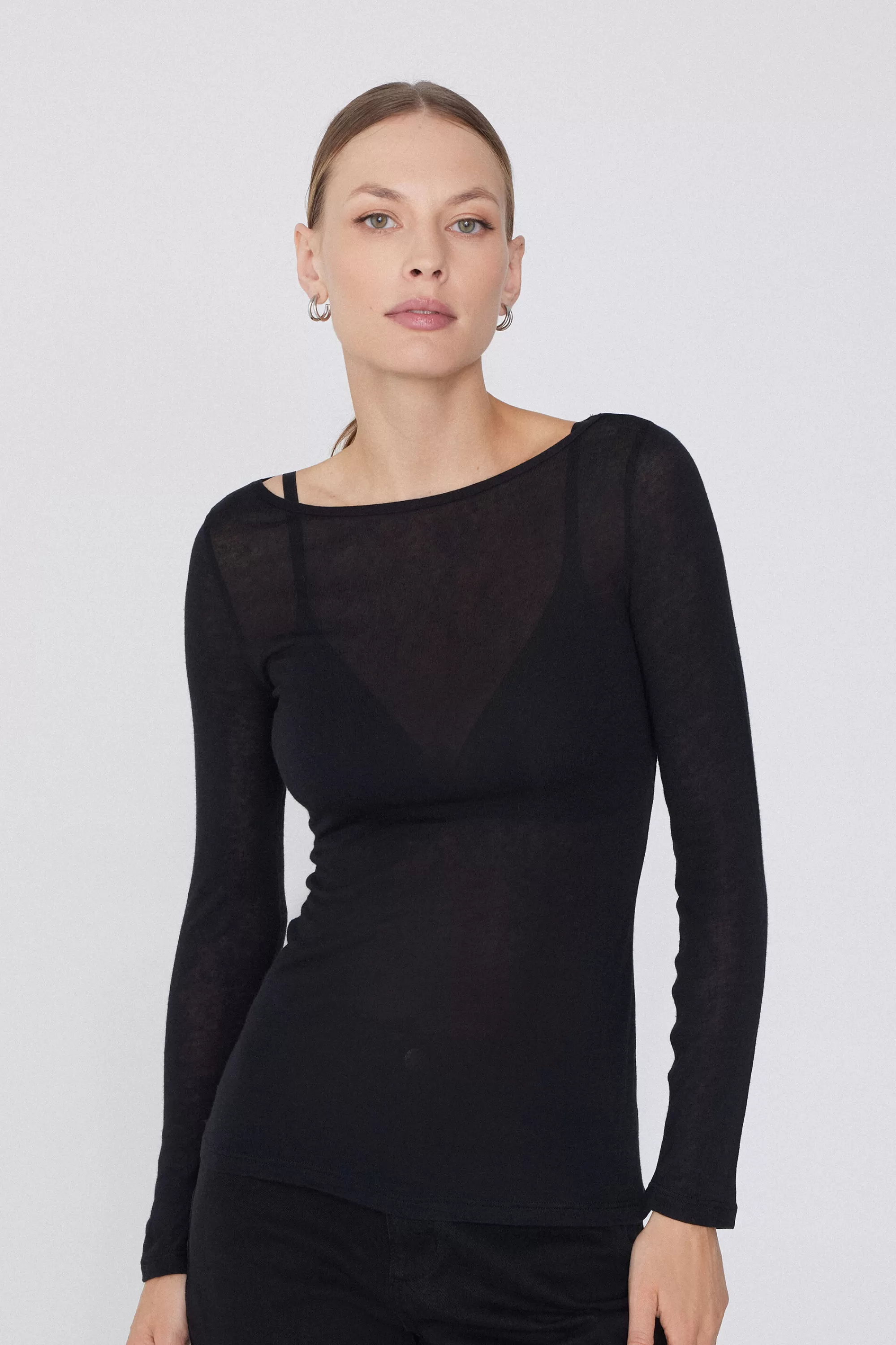Flash Sale Maglia Con Scollo A Barchetta In Viscosa E Lana Merino - Cardigan E Maglioni - Donna | Maglie termiche | Cardigan e Maglioni