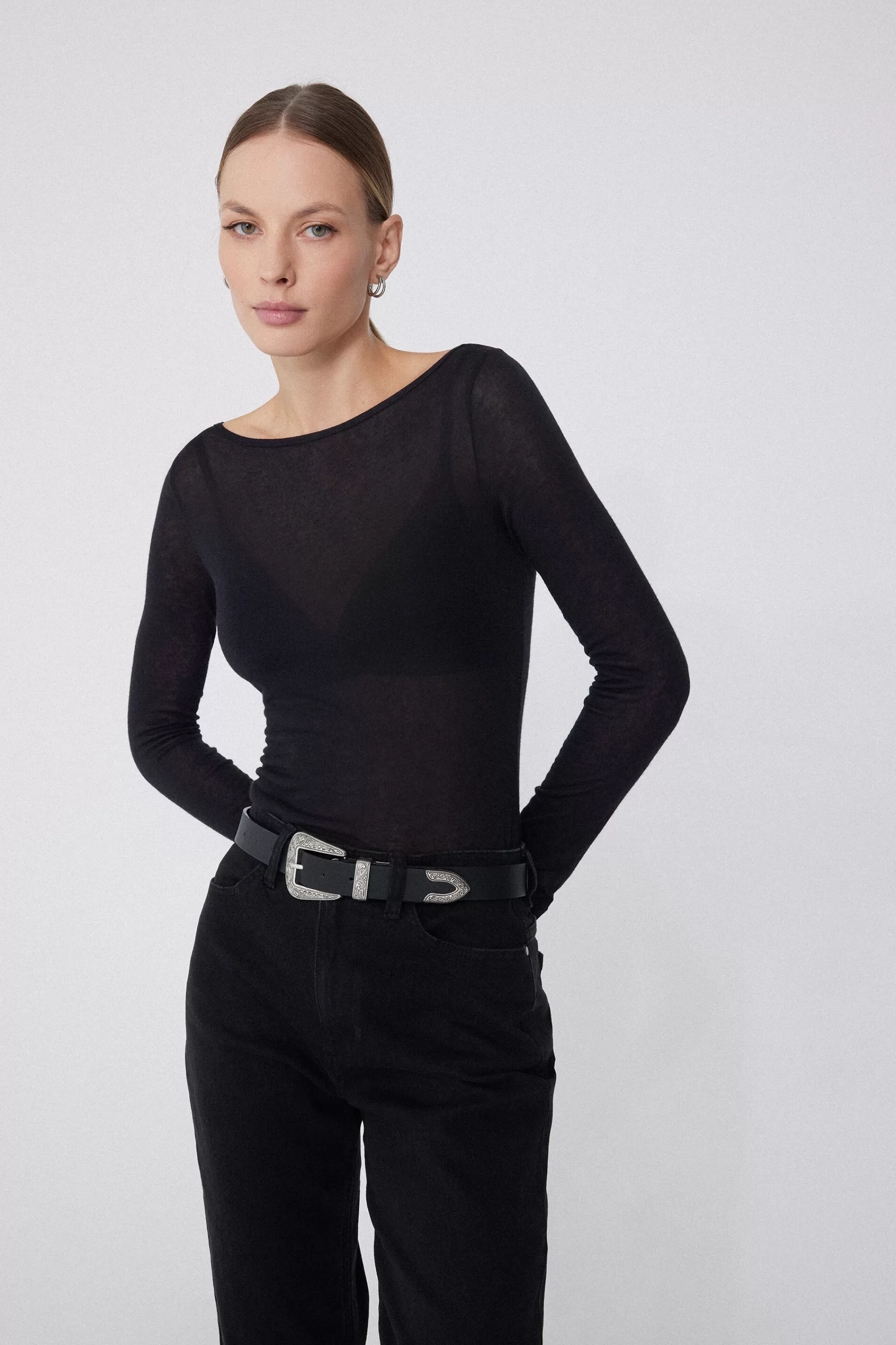 Flash Sale Maglia Con Scollo A Barchetta In Viscosa E Lana Merino - Cardigan E Maglioni - Donna | Maglie termiche | Cardigan e Maglioni