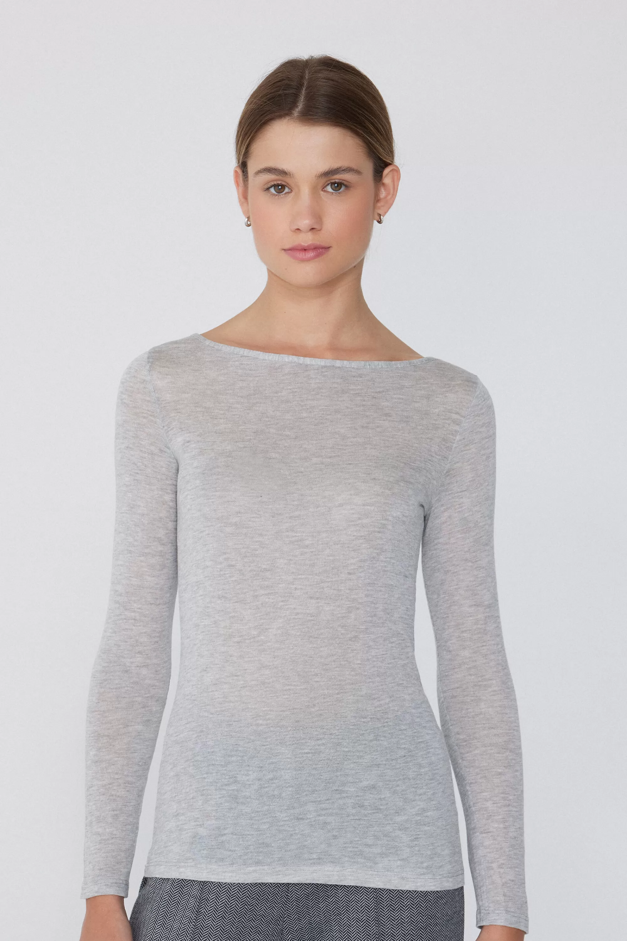 Sale Maglia Con Scollo A Barchetta In Viscosa E Lana Merino - Cardigan E Maglioni - Donna | Maglie termiche | Cardigan e Maglioni