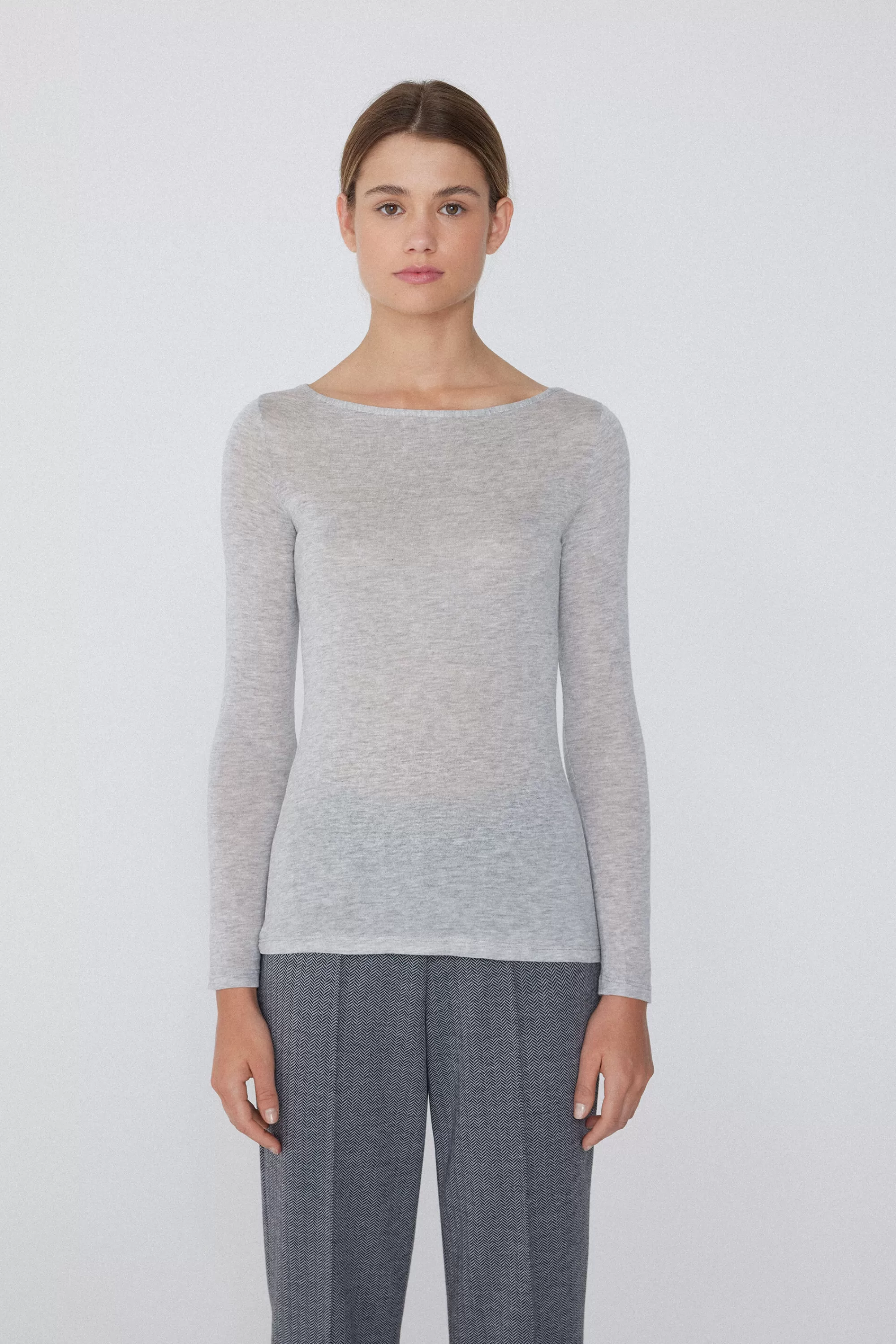 Sale Maglia Con Scollo A Barchetta In Viscosa E Lana Merino - Cardigan E Maglioni - Donna | Maglie termiche | Cardigan e Maglioni