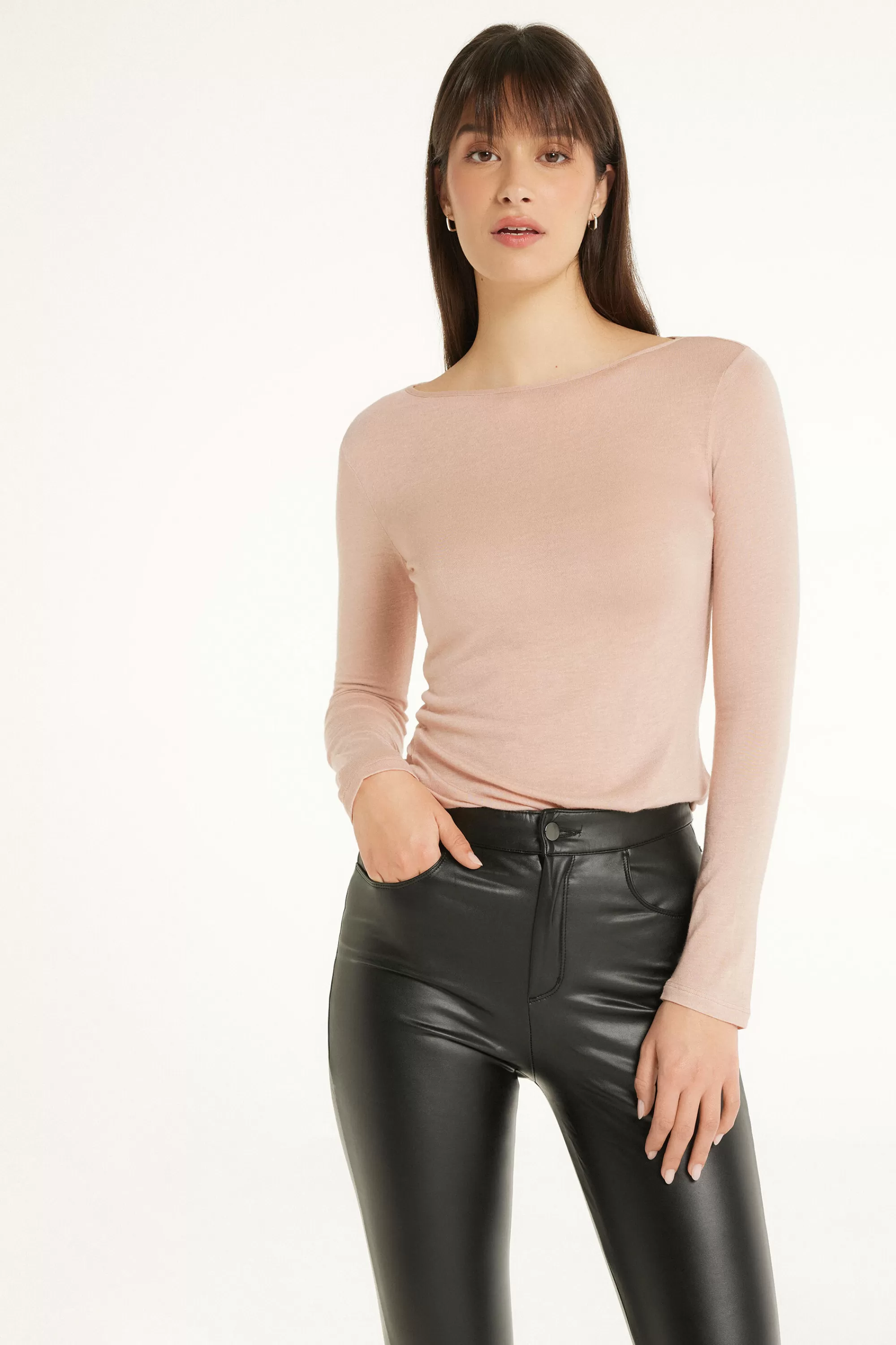 Best Sale Maglia Con Scollo A Barchetta In Viscosa E Lana Merino - Cardigan E Maglioni - Donna | Maglie termiche | Cardigan e Maglioni