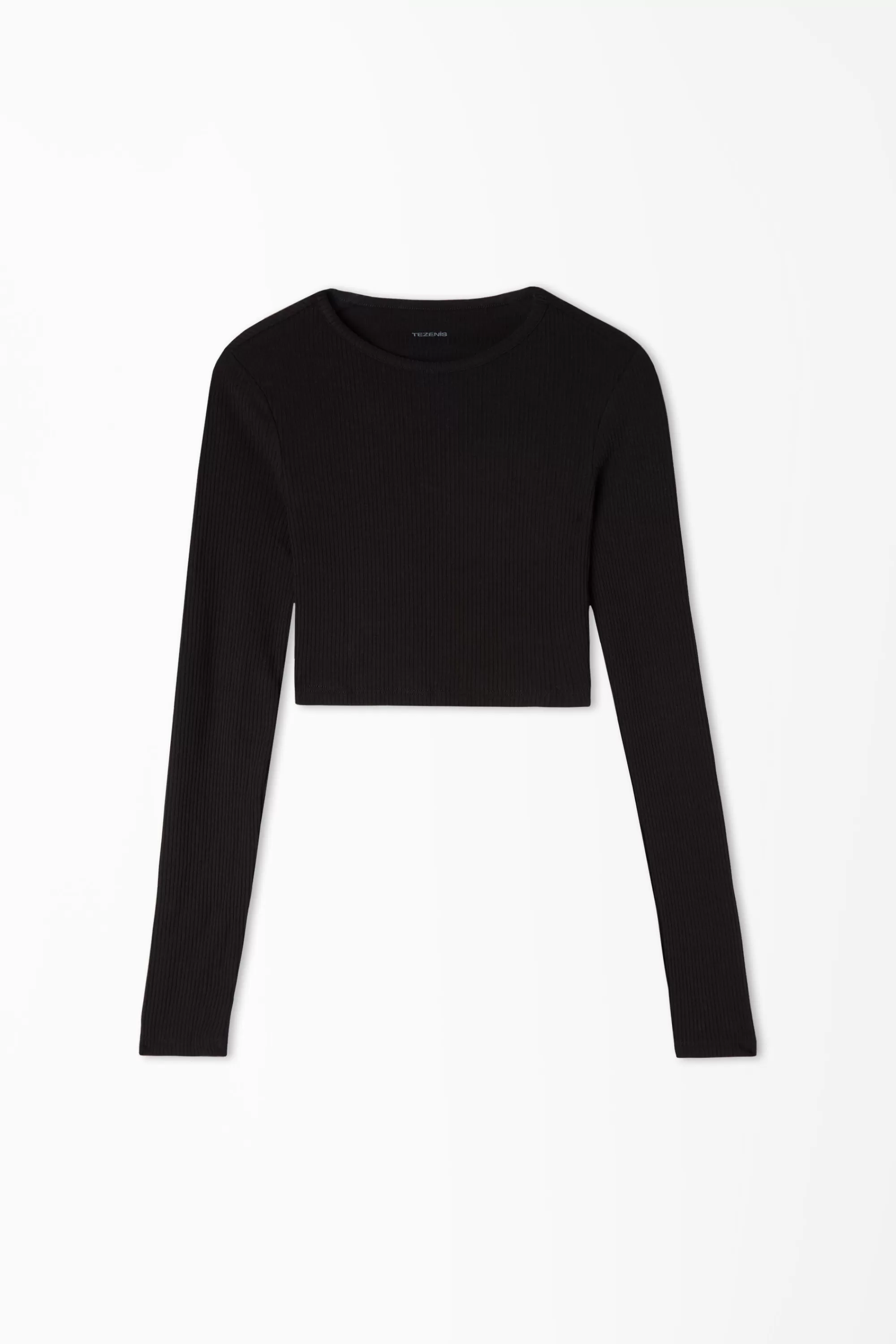 Store Maglia Corta A Manica Lunga Girocollo A Costine - Maglie Maniche Lunghe - Donna | Maglie maniche lunghe