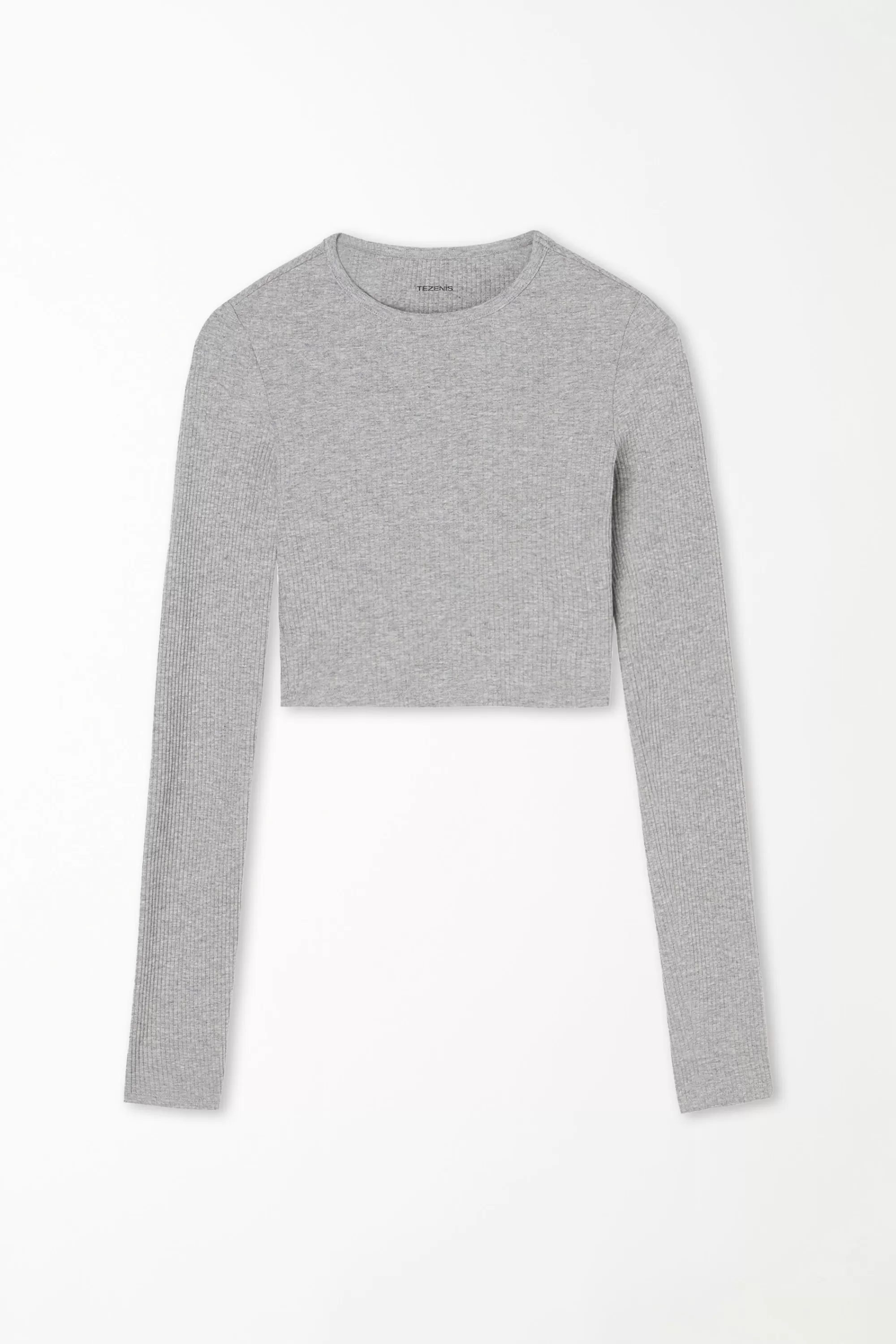 Outlet Maglia Corta A Manica Lunga Girocollo A Costine - Maglie Maniche Lunghe - Donna | Maglie maniche lunghe