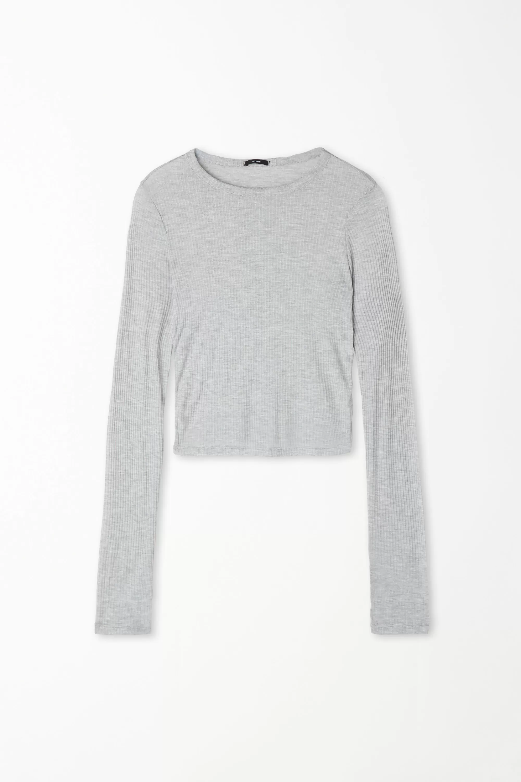 Hot Maglia Corta A Manica Lunga Viscosa Ultraleggera A Costine - Maglie Maniche Lunghe - Donna | Maglie maniche lunghe