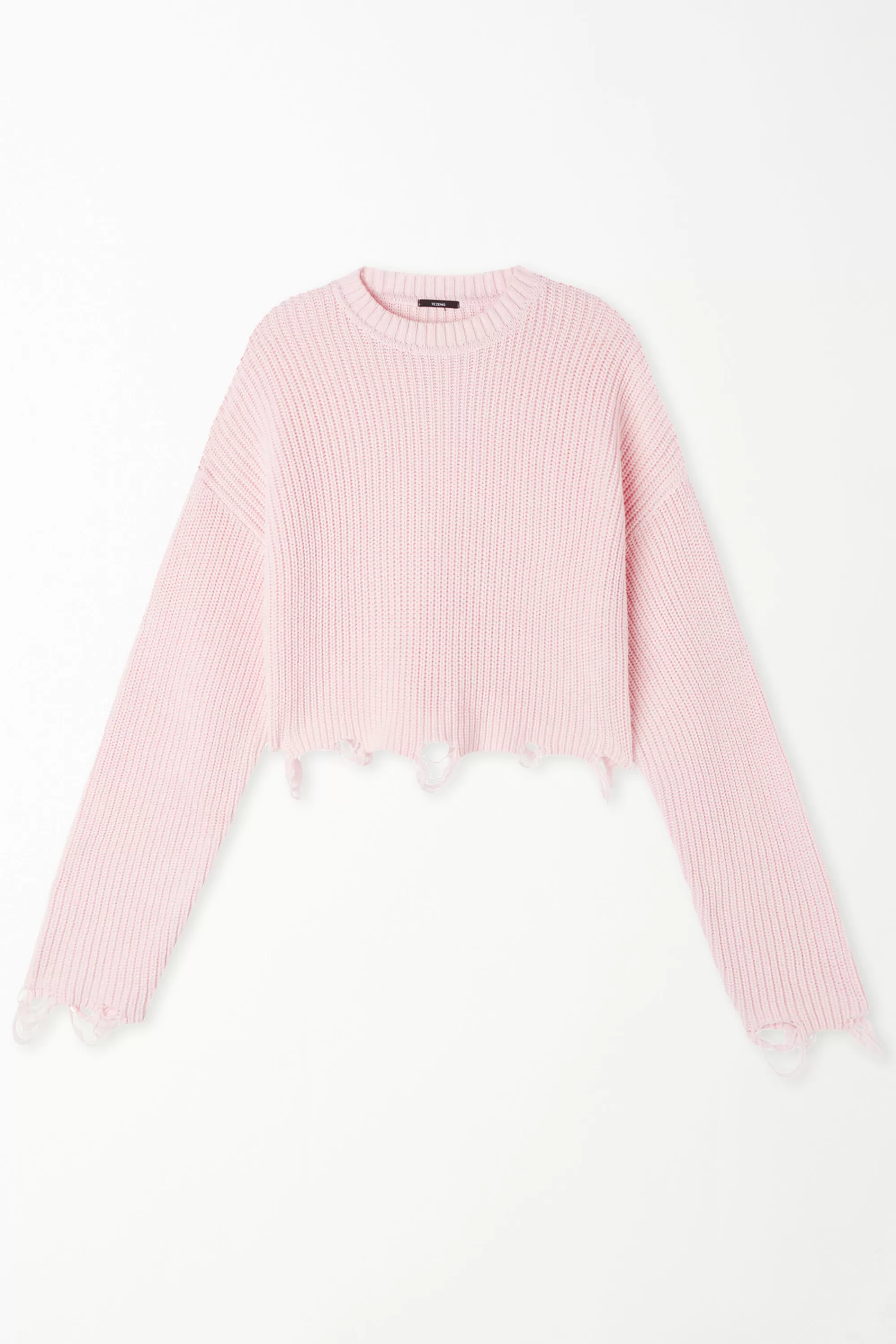 Cheap Maglia Corta A Maniche Lunghe Con Strappi A Costine - Maglie Maniche Lunghe - Donna | Maglie maniche lunghe