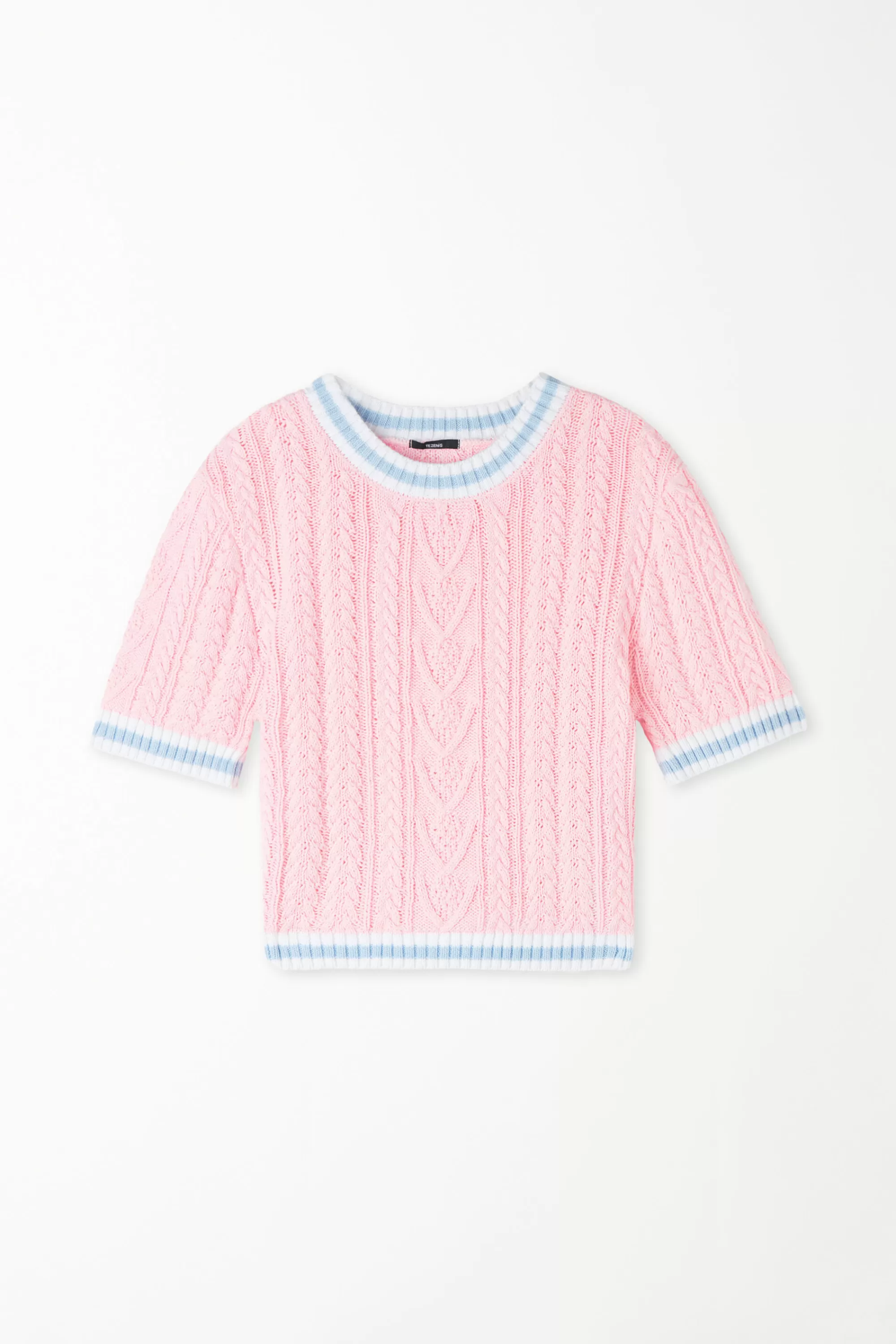 Flash Sale Maglia Corta A Mezza Manica Tessuto Calato Treccia - Magliette Maniche Corte - Donna | Magliette maniche corte