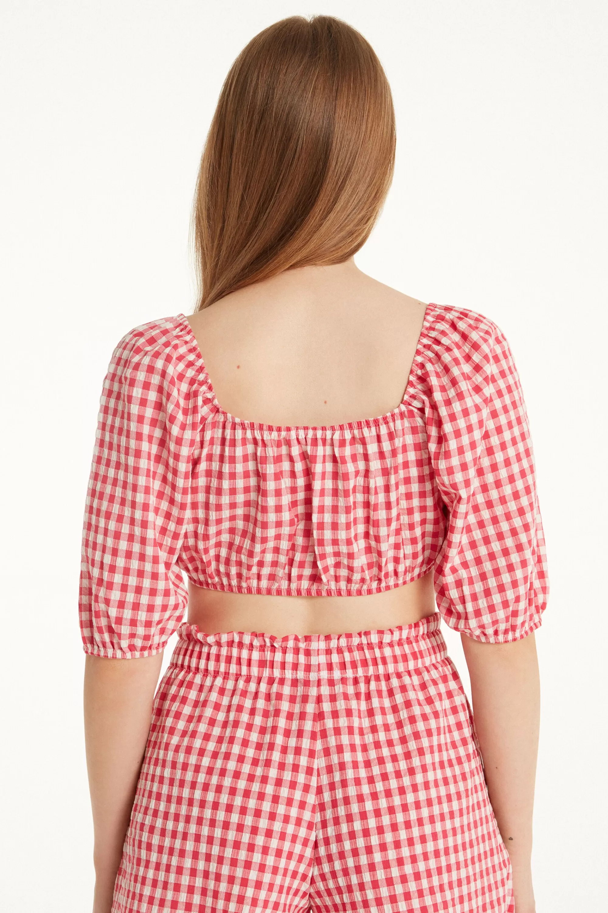 Sale Maglia Corta Mezza Manica Effetto Stropicciato - Magliette Maniche Corte - Donna | Magliette maniche corte