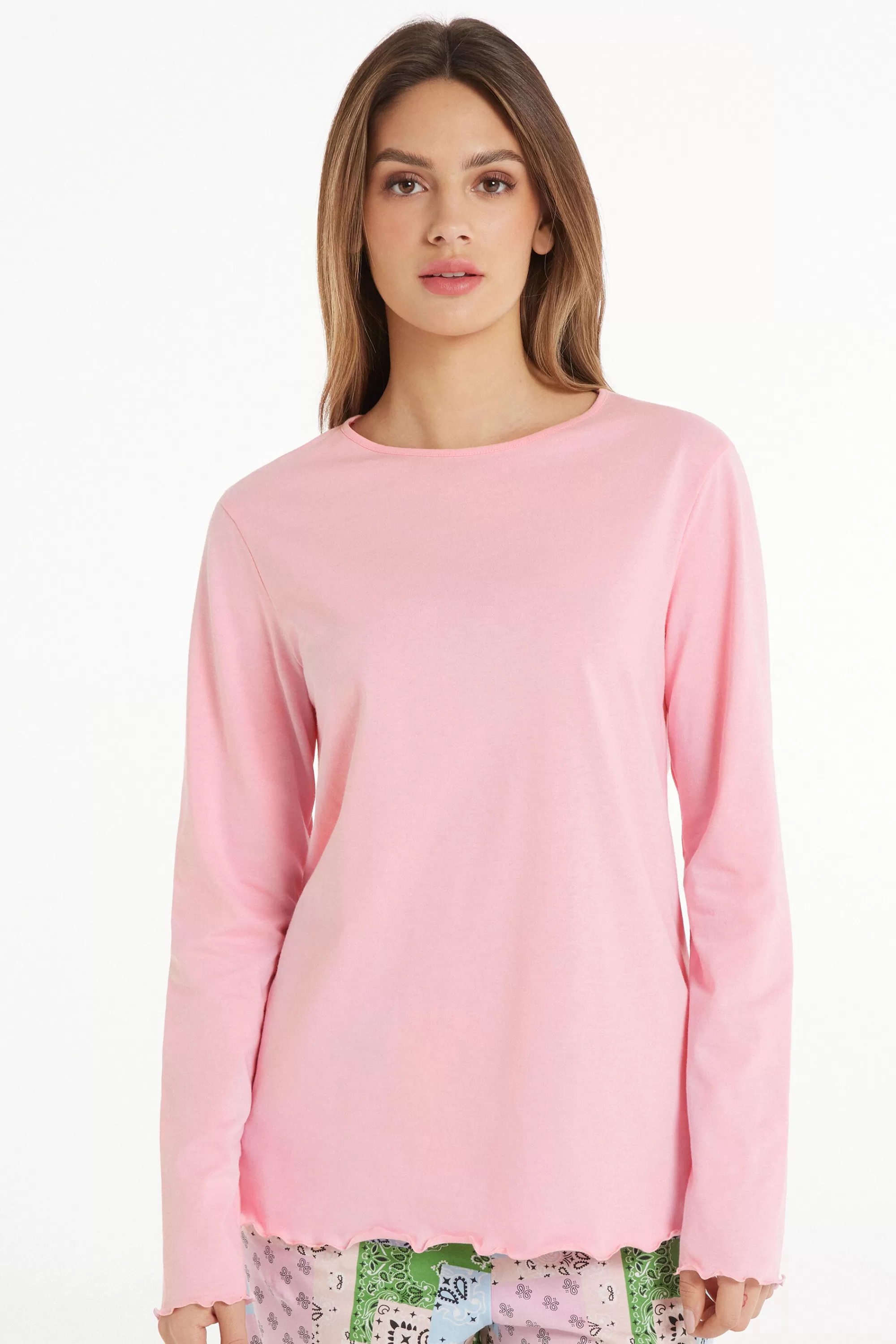 Hot Maglia Cotone Manica Lunga Punto Bambola - Pigiami Combinabili - Donna | Maglie maniche lunghe | Pigiami combinabili