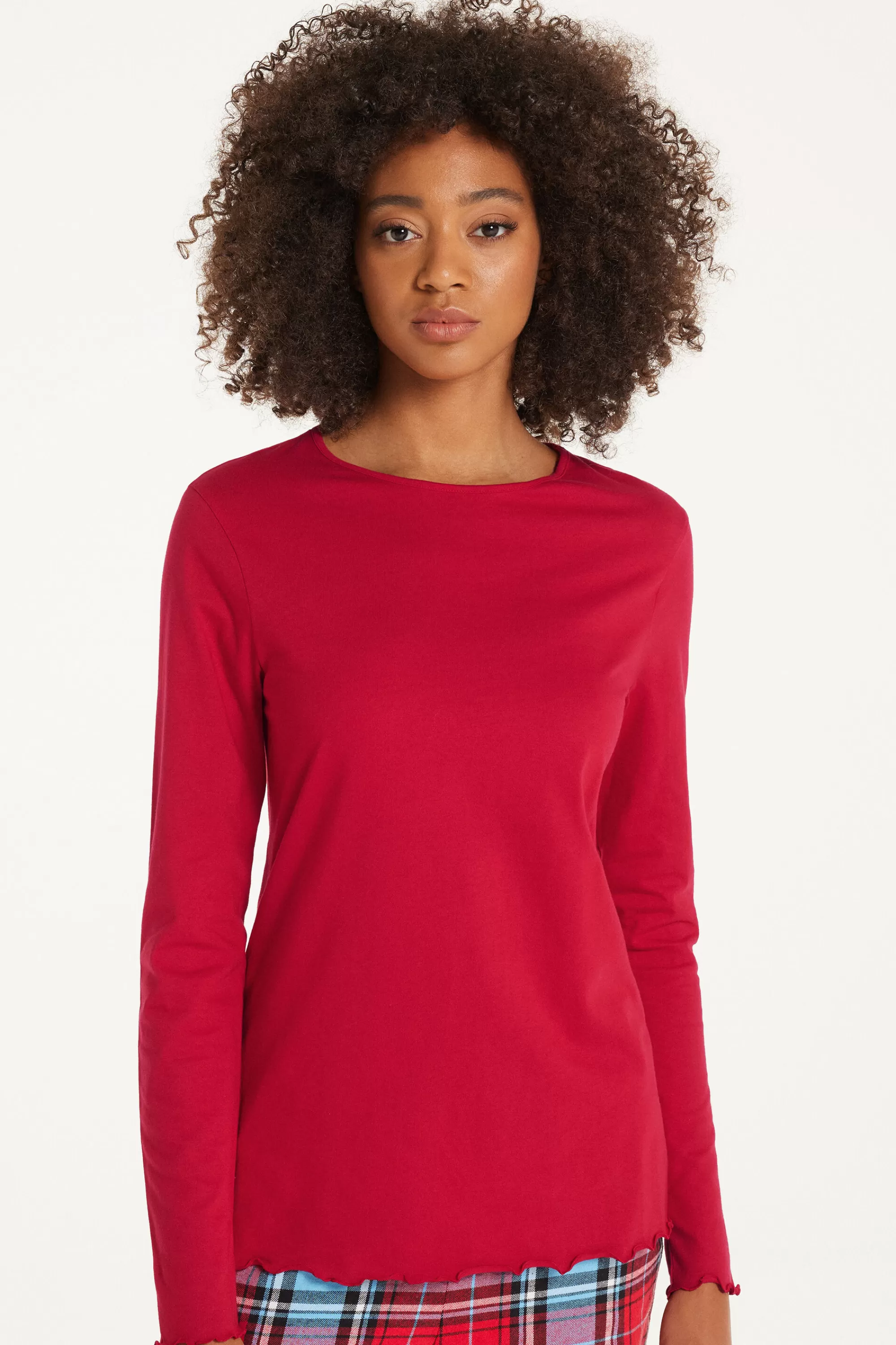 Outlet Maglia Cotone Manica Lunga Punto Bambola - Pigiami Combinabili - Donna | Maglie maniche lunghe | Pigiami combinabili