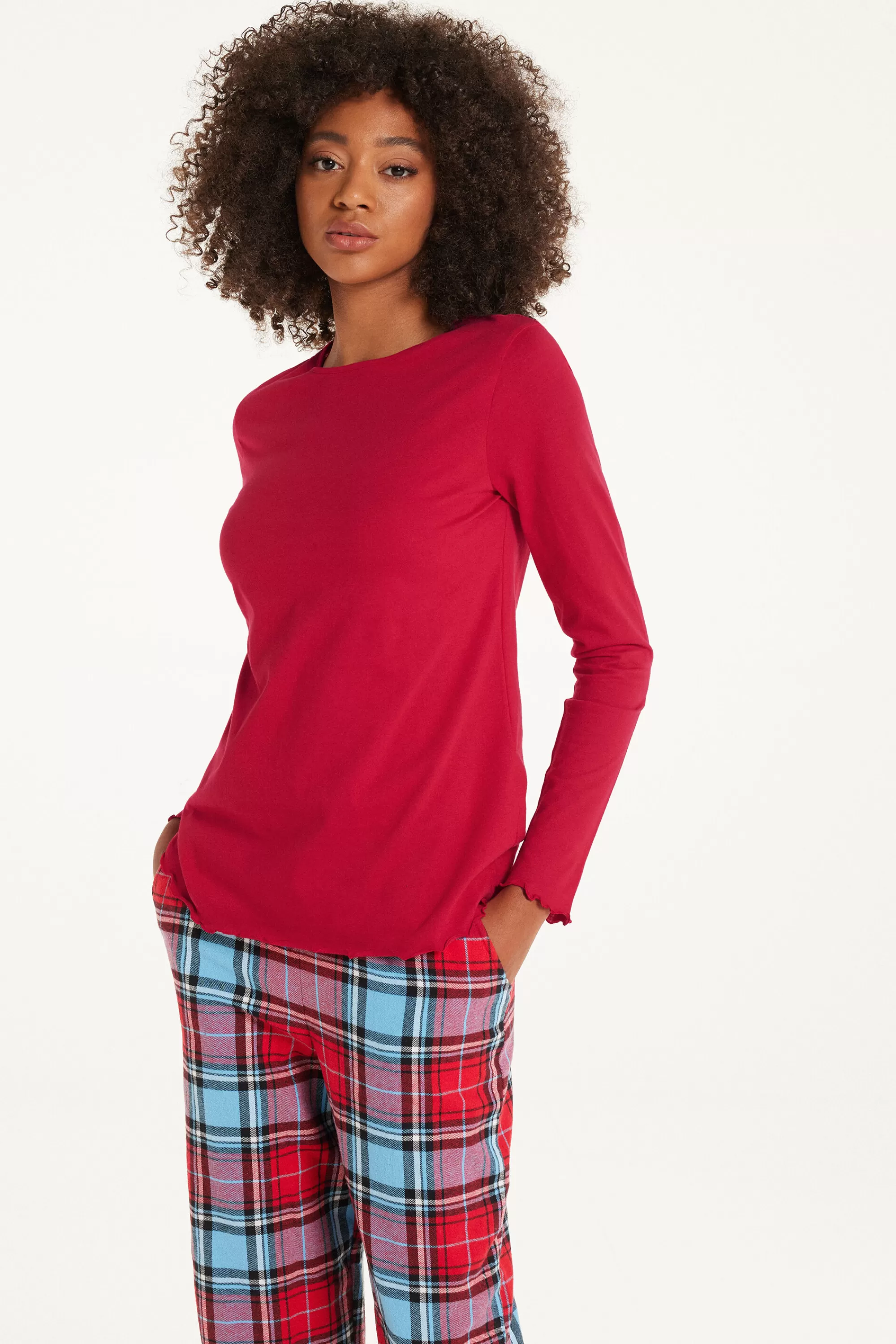 Outlet Maglia Cotone Manica Lunga Punto Bambola - Pigiami Combinabili - Donna | Maglie maniche lunghe | Pigiami combinabili
