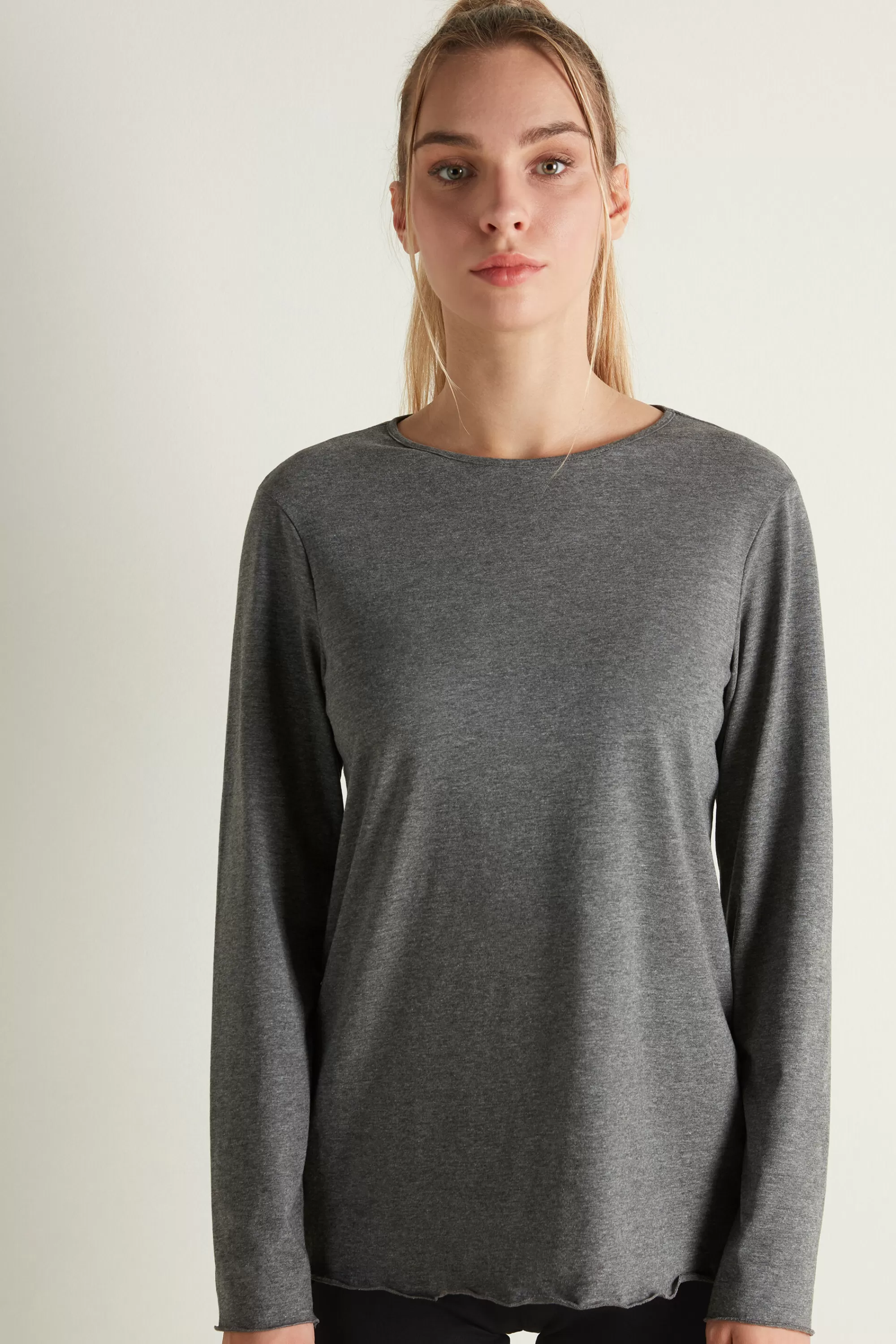 Hot Maglia Cotone Manica Lunga Punto Bambola - Pigiami Combinabili - Donna | Maglie maniche lunghe | Pigiami combinabili