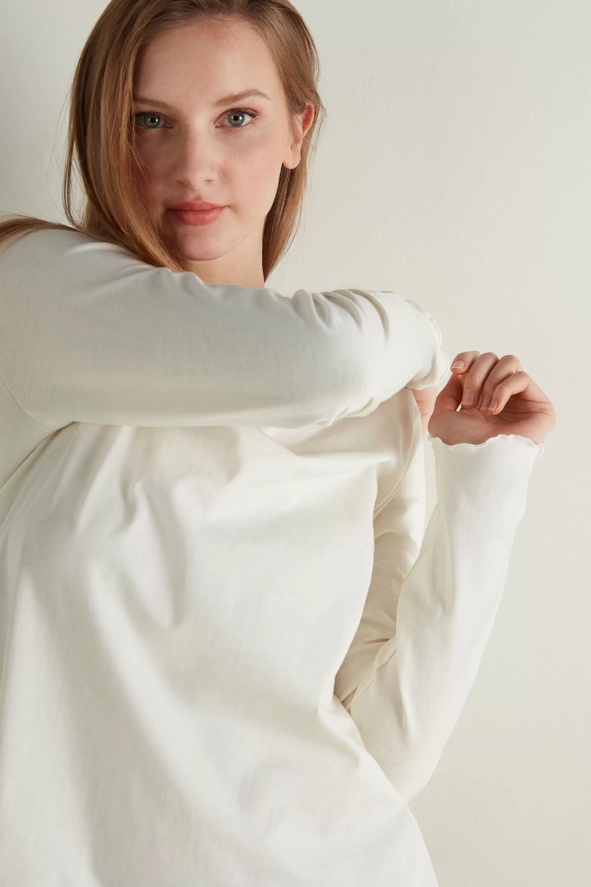 Online Maglia Cotone Manica Lunga Punto Bambola - Pigiami Combinabili - Donna | Maglie maniche lunghe | Pigiami combinabili