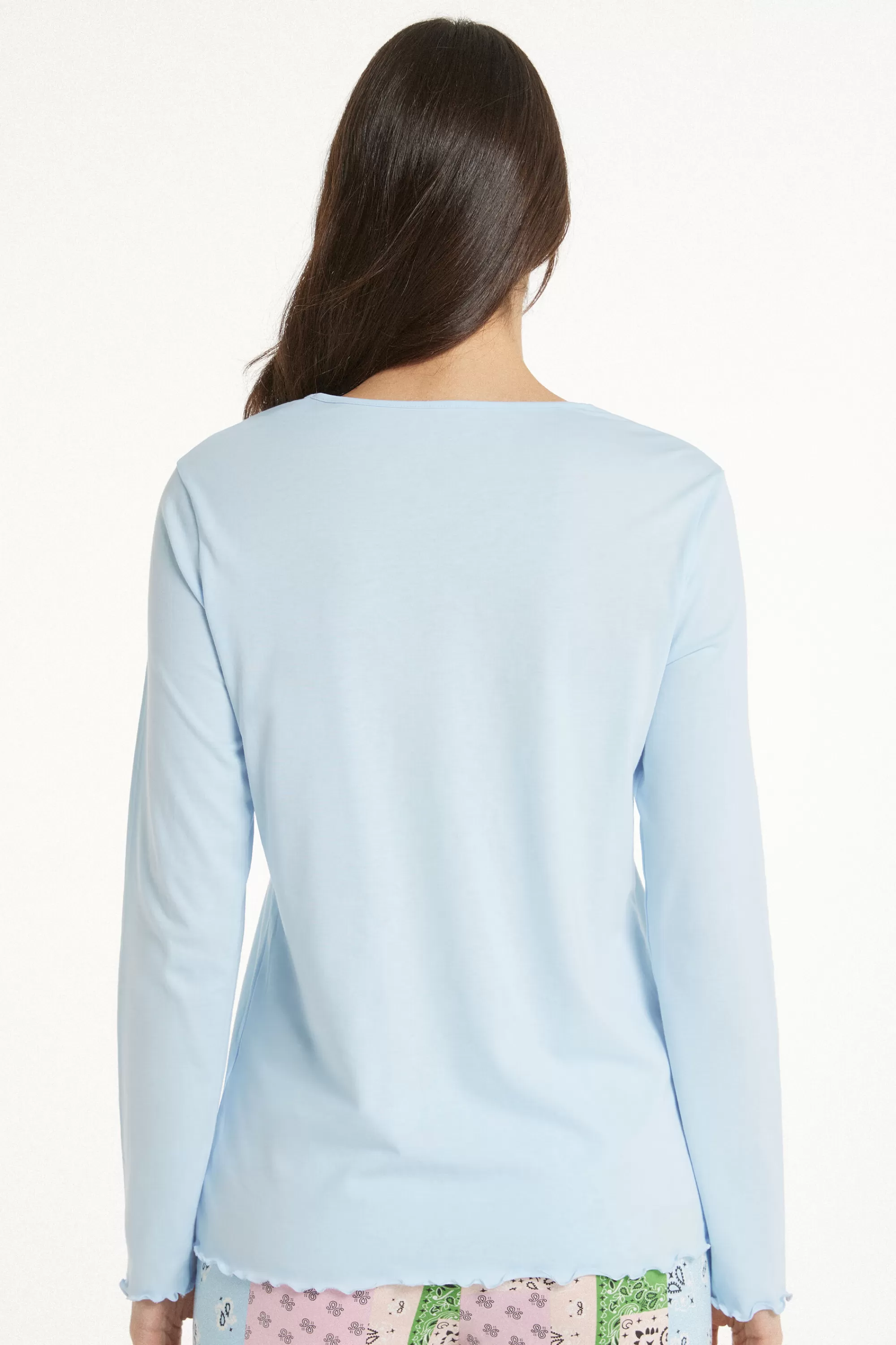 Flash Sale Maglia Cotone Manica Lunga Punto Bambola - Pigiami Combinabili - Donna | Maglie maniche lunghe | Pigiami combinabili