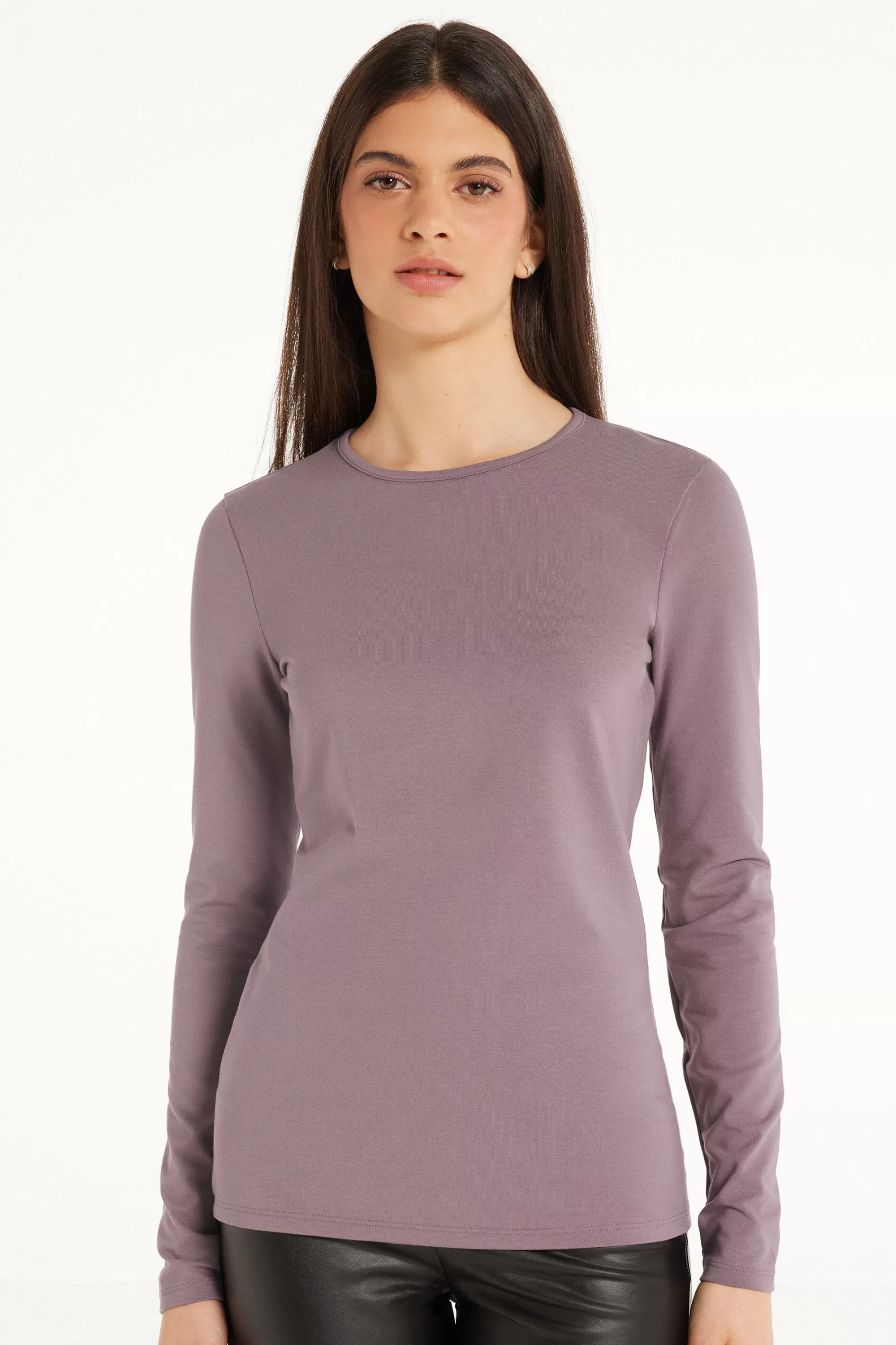 Cheap Maglia Girocollo Cotone E Modal Termico - Maglie Maniche Lunghe - Donna | Maglie termiche | Maglie maniche lunghe