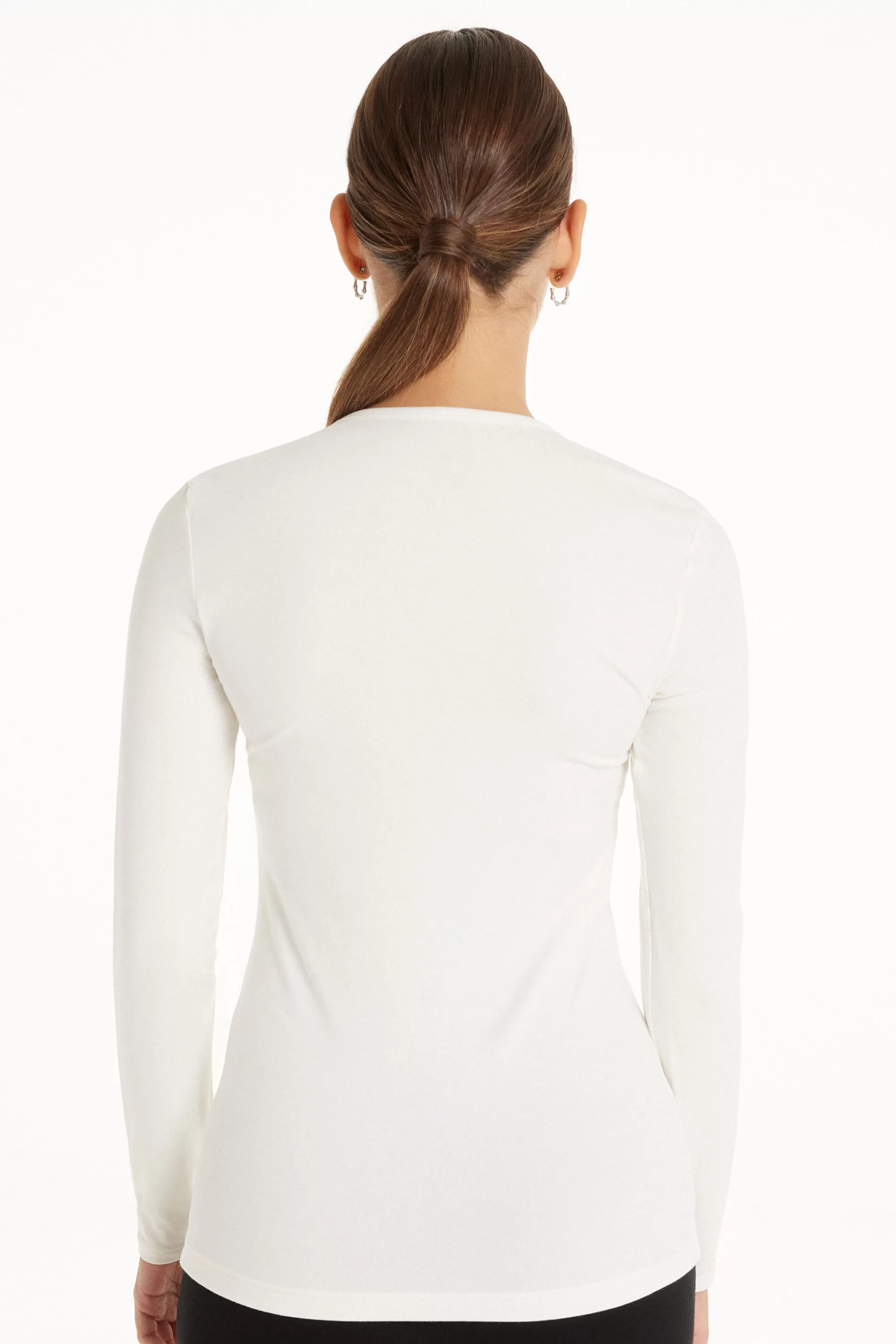 Sale Maglia Girocollo Cotone E Modal Termico - Maglie Maniche Lunghe - Donna | Maglie termiche | Maglie maniche lunghe