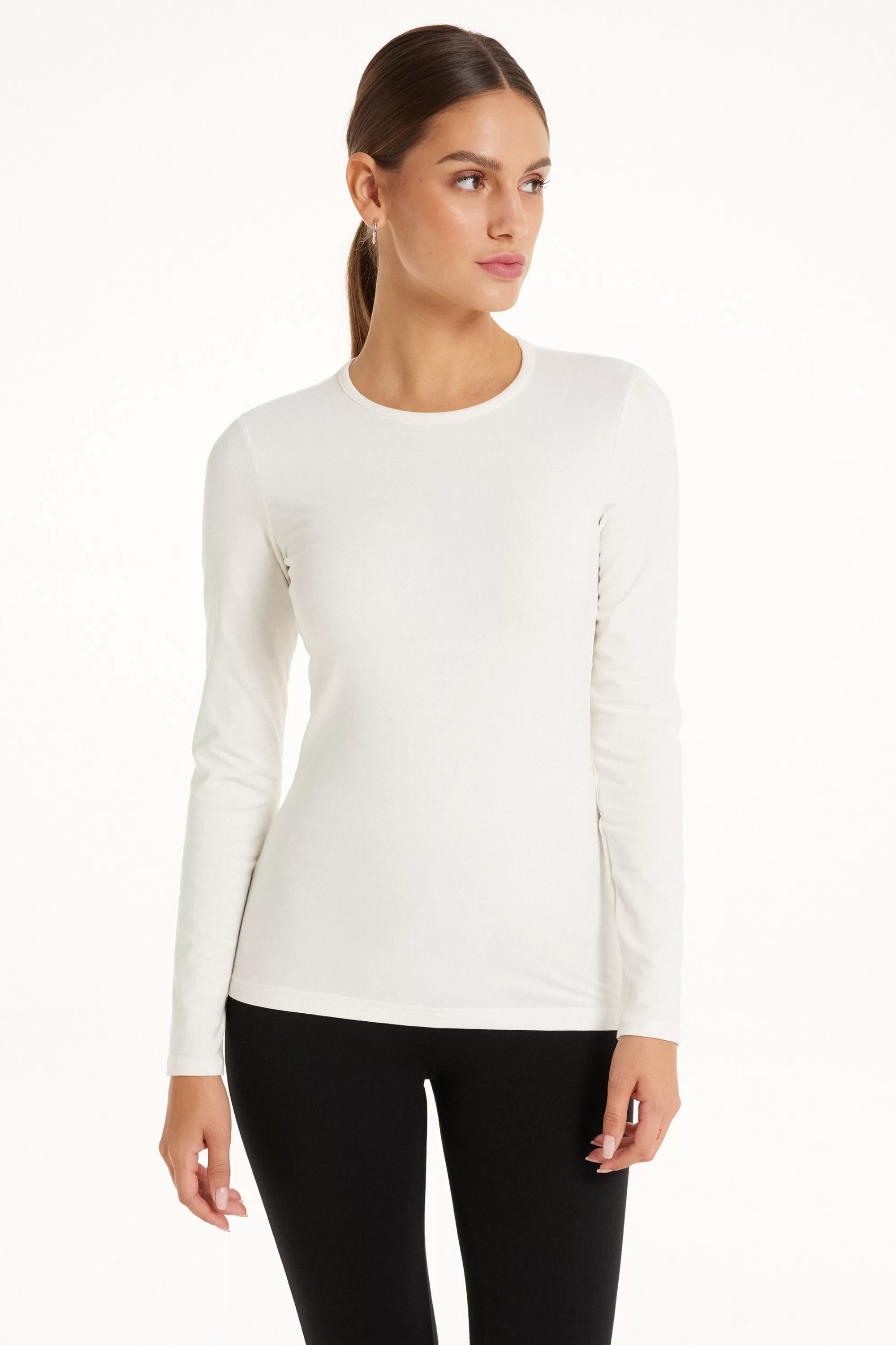 Sale Maglia Girocollo Cotone E Modal Termico - Maglie Maniche Lunghe - Donna | Maglie termiche | Maglie maniche lunghe