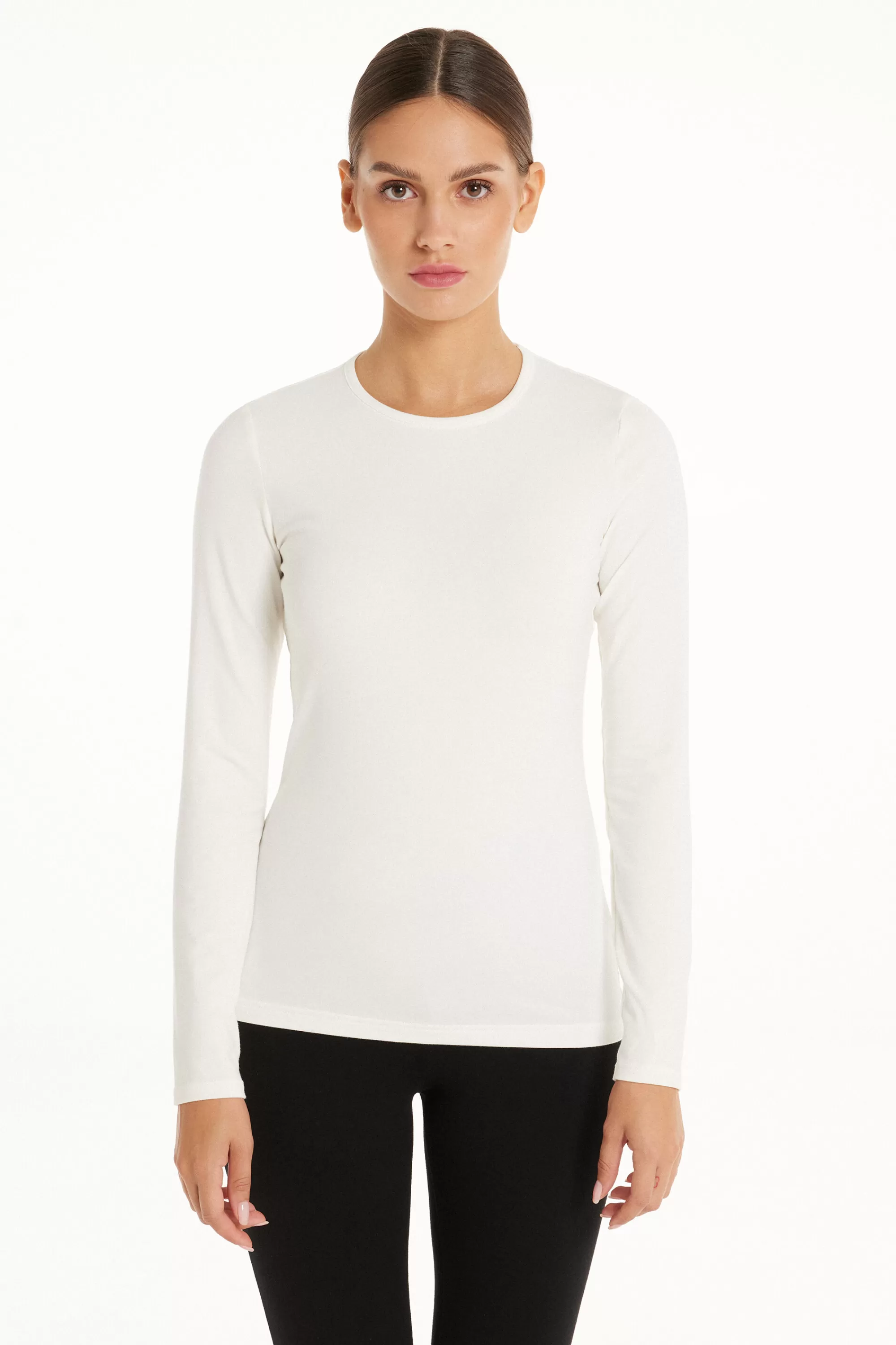 Sale Maglia Girocollo Cotone E Modal Termico - Maglie Maniche Lunghe - Donna | Maglie termiche | Maglie maniche lunghe