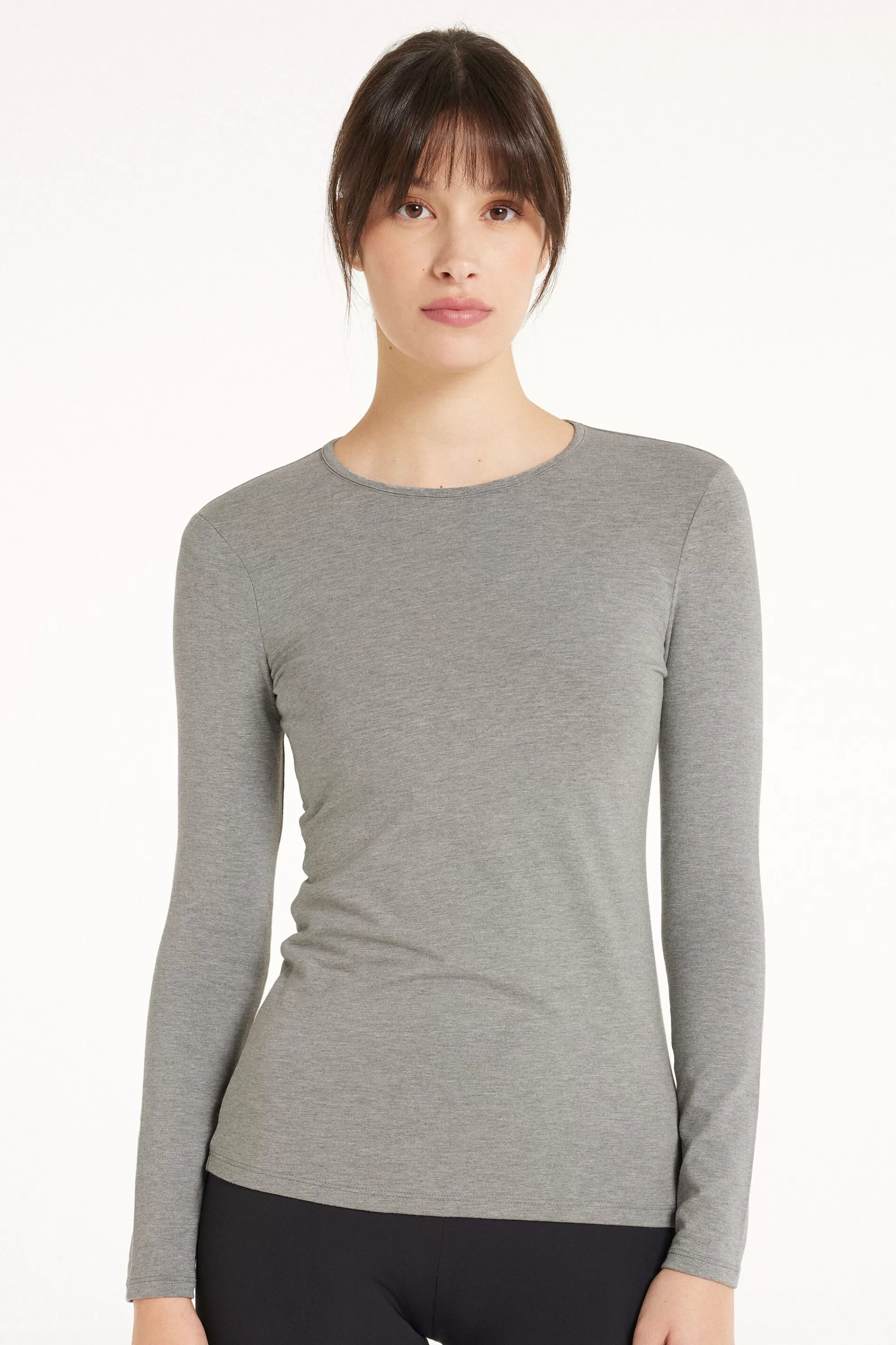 Flash Sale Maglia Girocollo Cotone E Modal Termico - Maglie Maniche Lunghe - Donna | Maglie termiche | Maglie maniche lunghe
