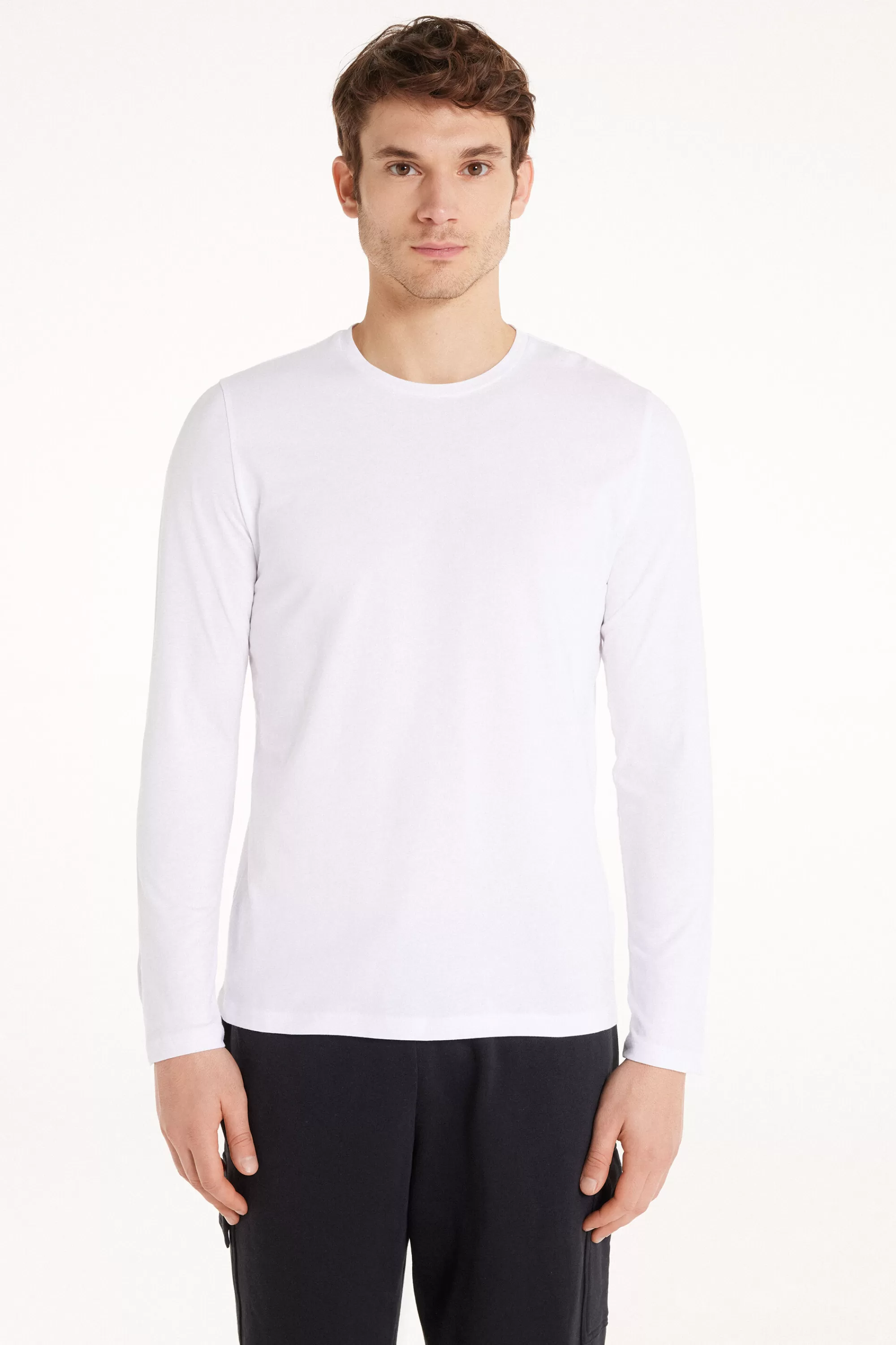 Clearance Maglia Girocollo Manica Lunga Cotone - Maglie Maniche Lunghe - Uomo | Maglie maniche lunghe