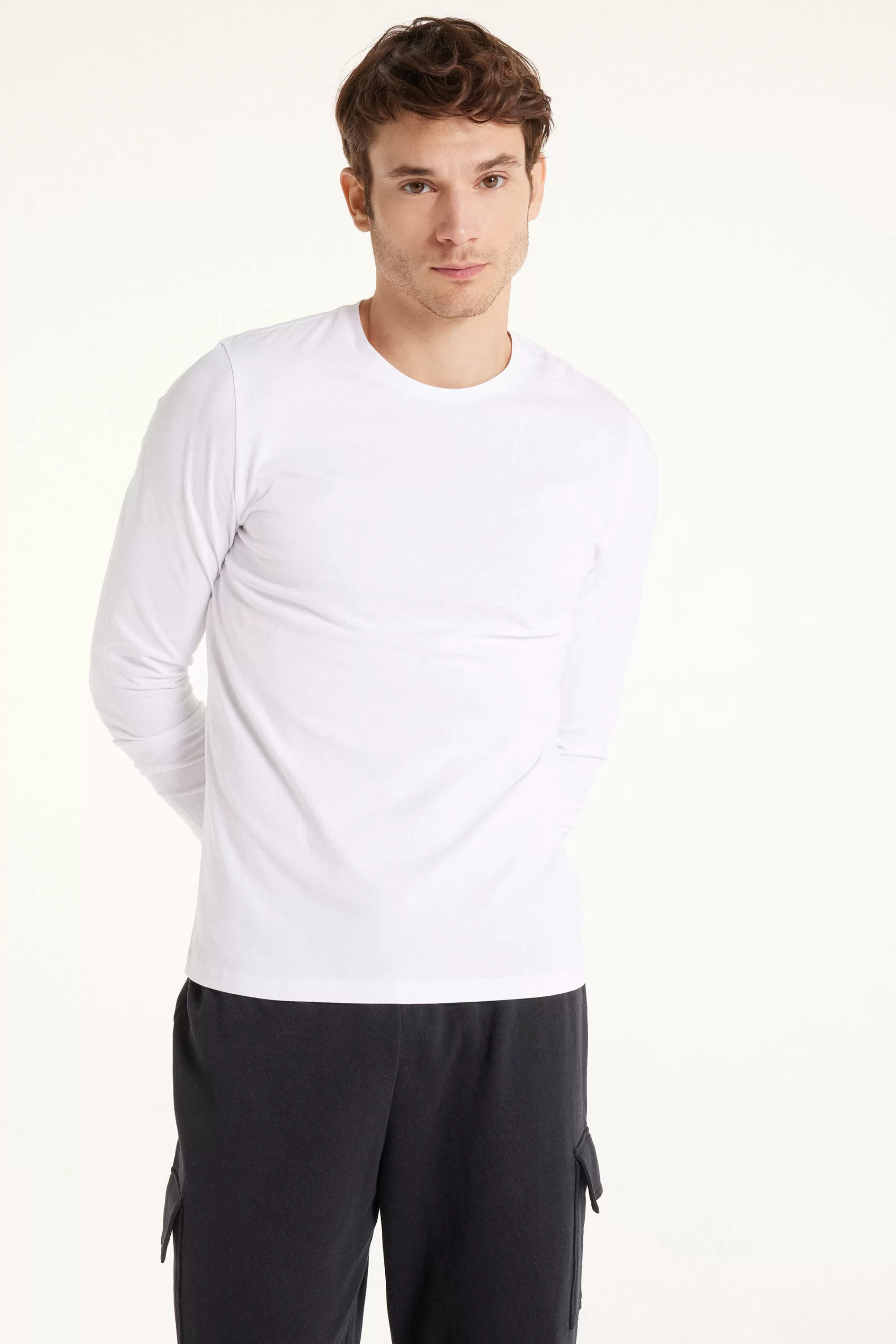 Clearance Maglia Girocollo Manica Lunga Cotone - Maglie Maniche Lunghe - Uomo | Maglie maniche lunghe