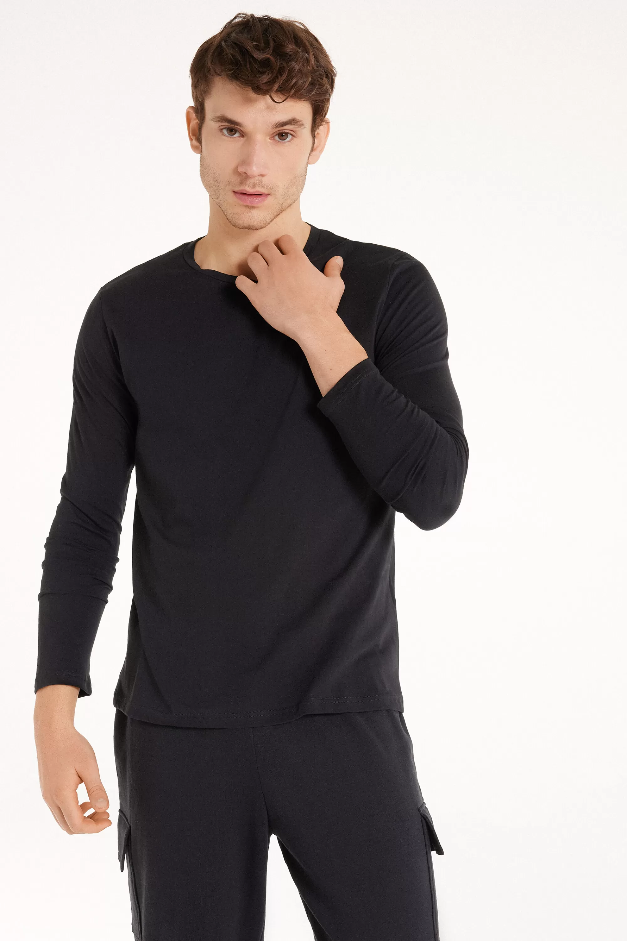 Cheap Maglia Girocollo Manica Lunga Cotone - Maglie Maniche Lunghe - Uomo | Maglie maniche lunghe
