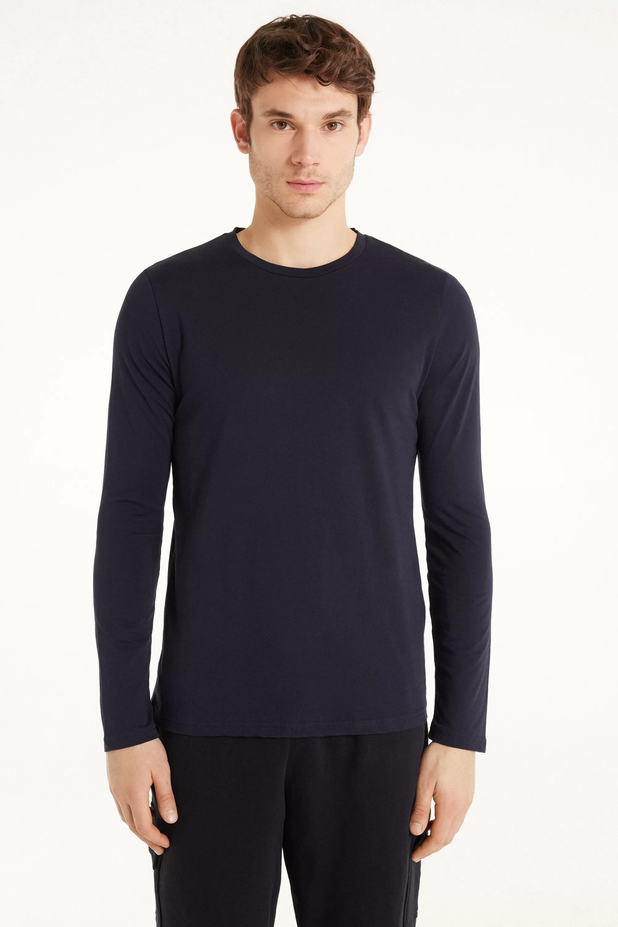 Clearance Maglia Girocollo Manica Lunga Cotone - Maglie Maniche Lunghe - Uomo | Maglie maniche lunghe