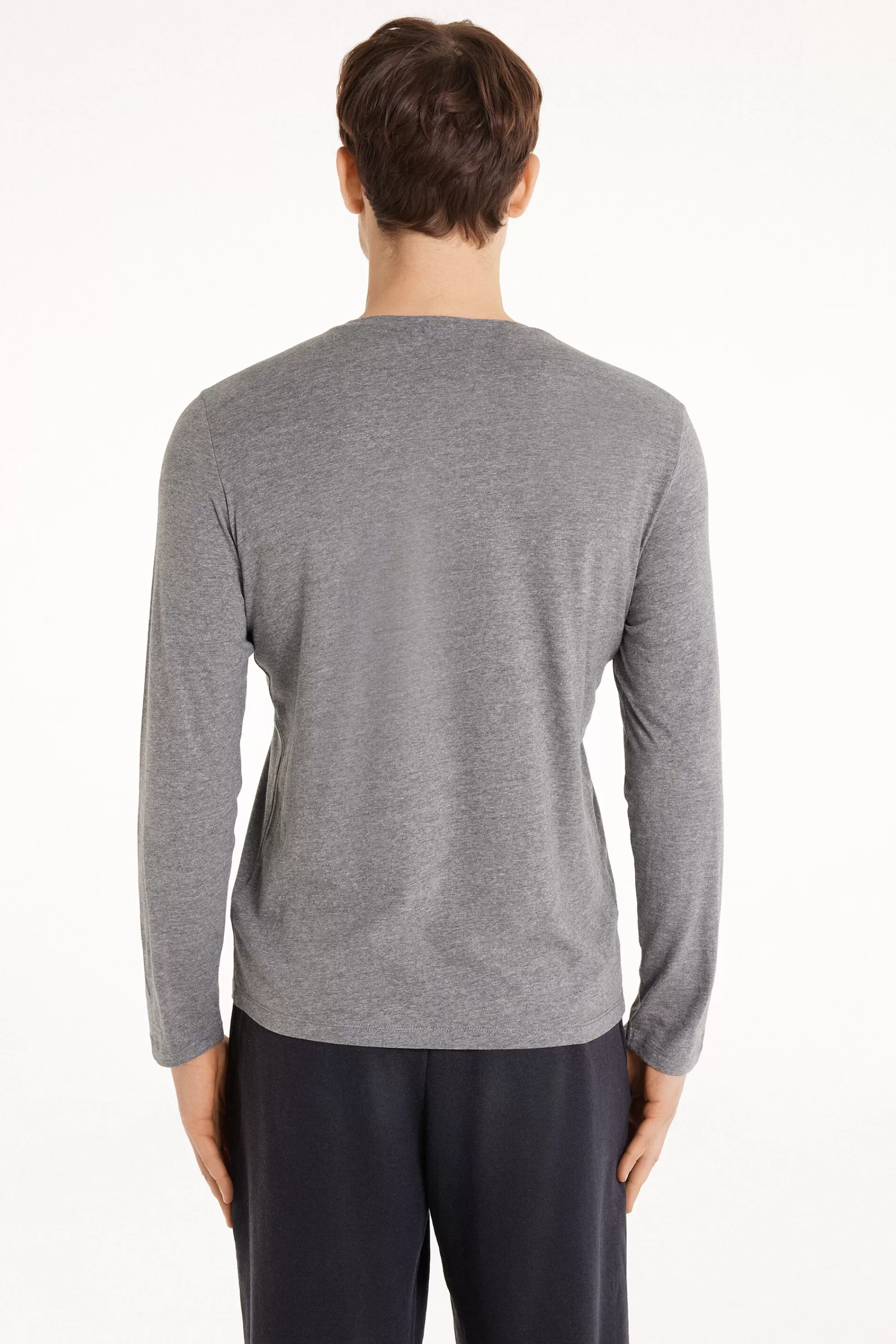 Flash Sale Maglia Girocollo Manica Lunga Cotone - Maglie Maniche Lunghe - Uomo | Maglie maniche lunghe