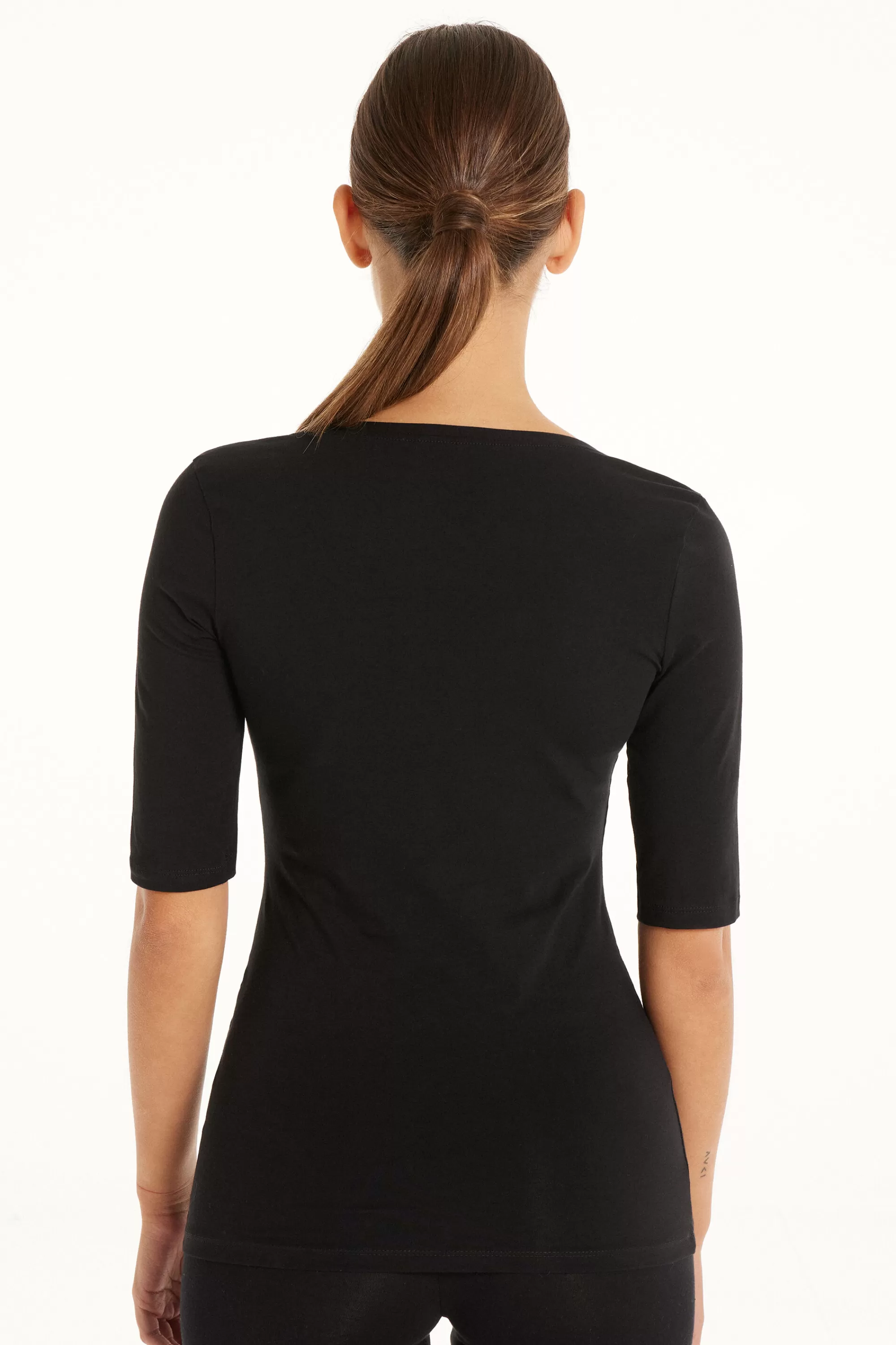 Flash Sale Maglia Manica Corta Scollo Madonna In Cotone - Magliette Maniche Corte - Donna | Magliette maniche corte