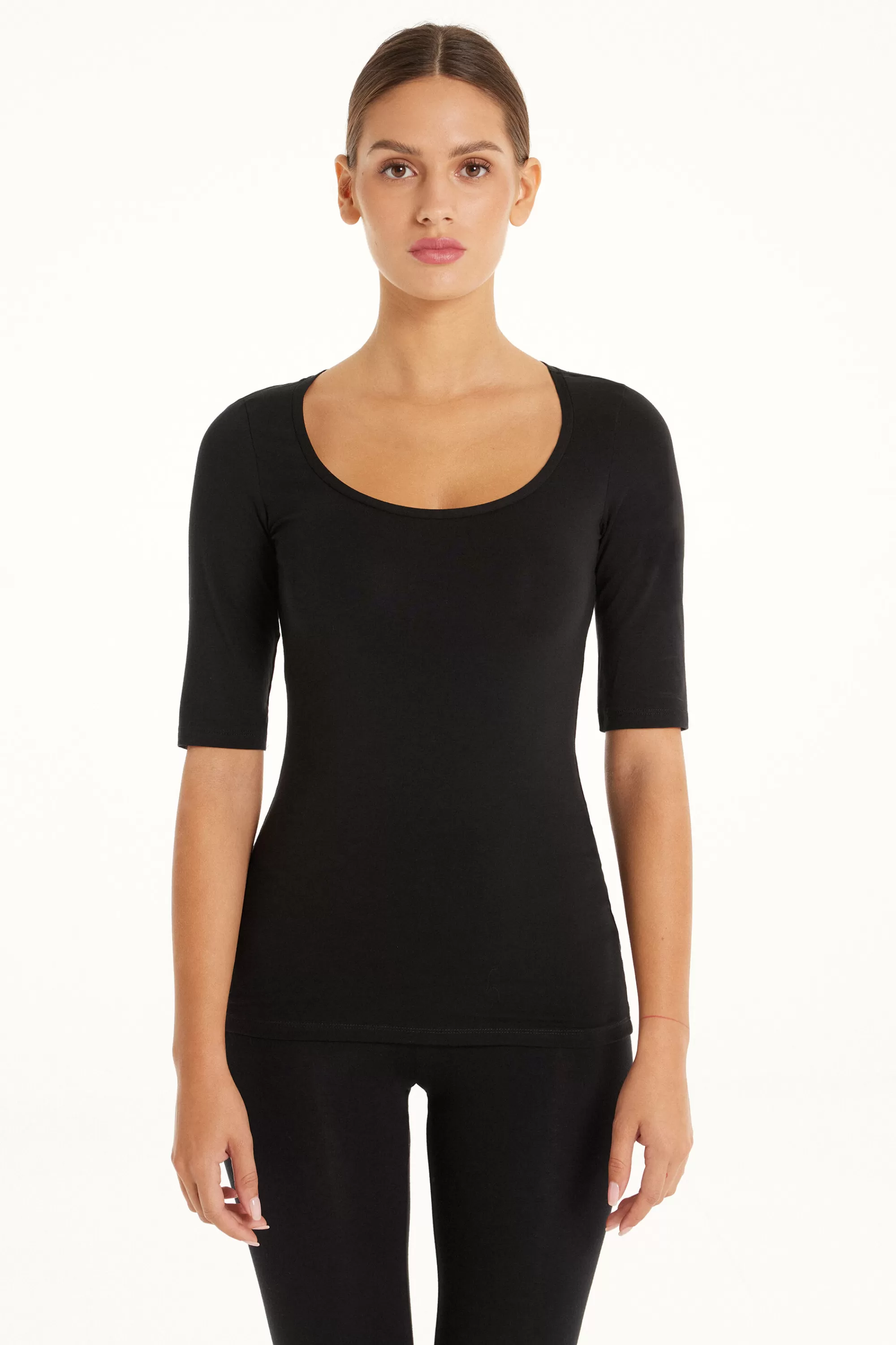 Flash Sale Maglia Manica Corta Scollo Madonna In Cotone - Magliette Maniche Corte - Donna | Magliette maniche corte