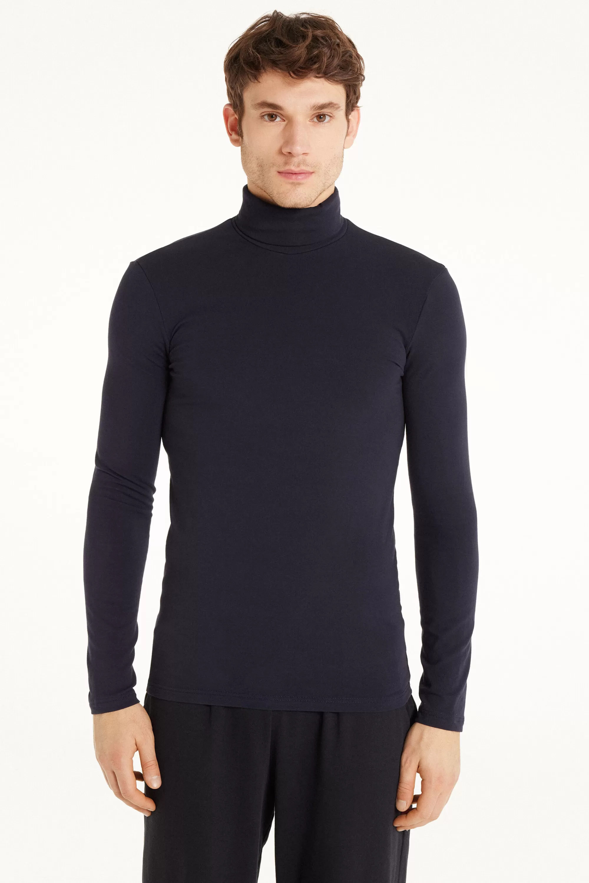 Clearance Maglia Manica Lunga Collo Alto Cotone Termico - Maglie Maniche Lunghe - Uomo | Maglie termiche | Maglie maniche lunghe