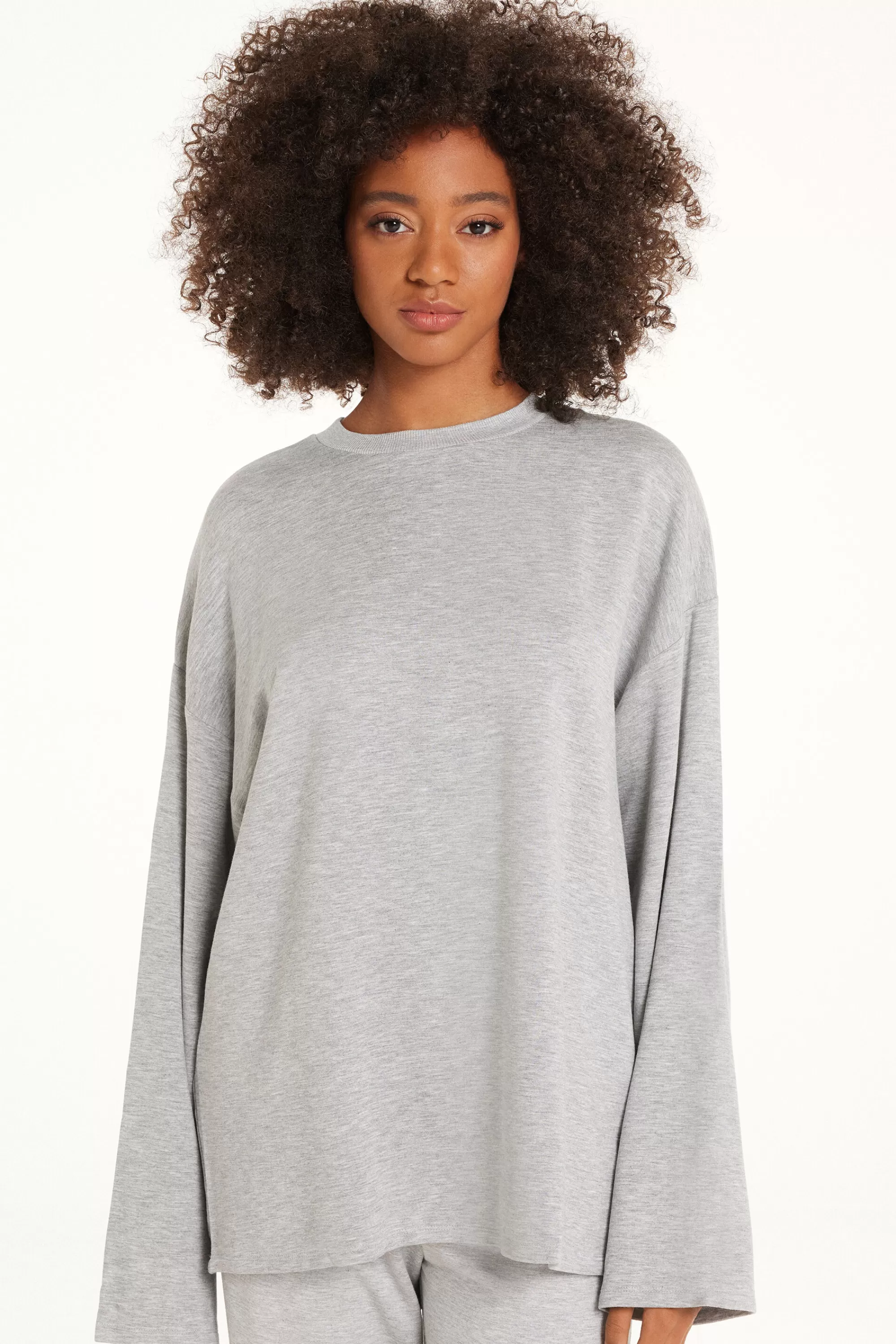 Clearance Maglia Manica Lunga Felpata Over - Pigiami Combinabili - Donna | Felpe | Maglie maniche lunghe