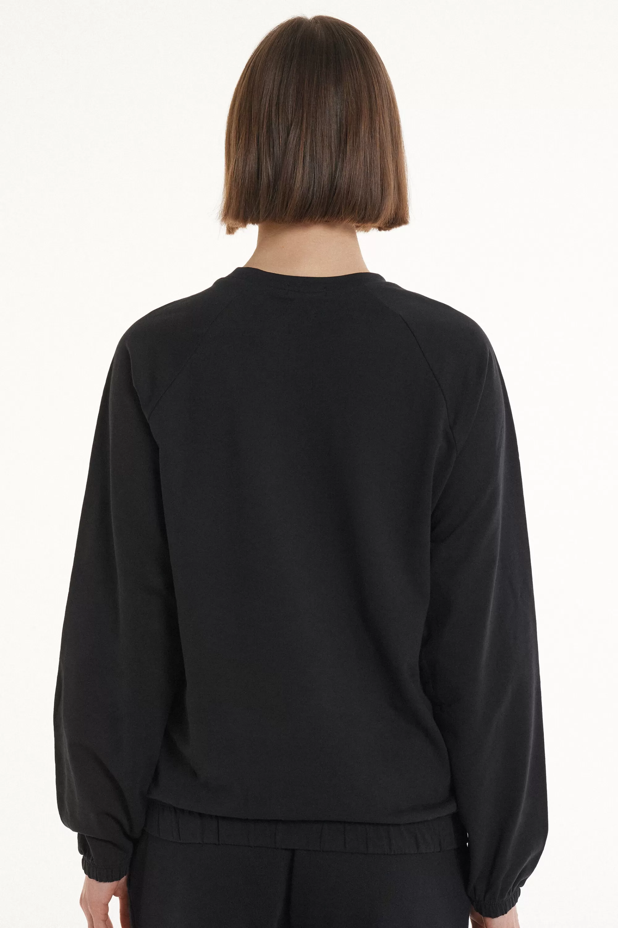Sale Maglia Manica Lunga Girocollo Con Polsini - Tute - Donna | Tute | Felpe