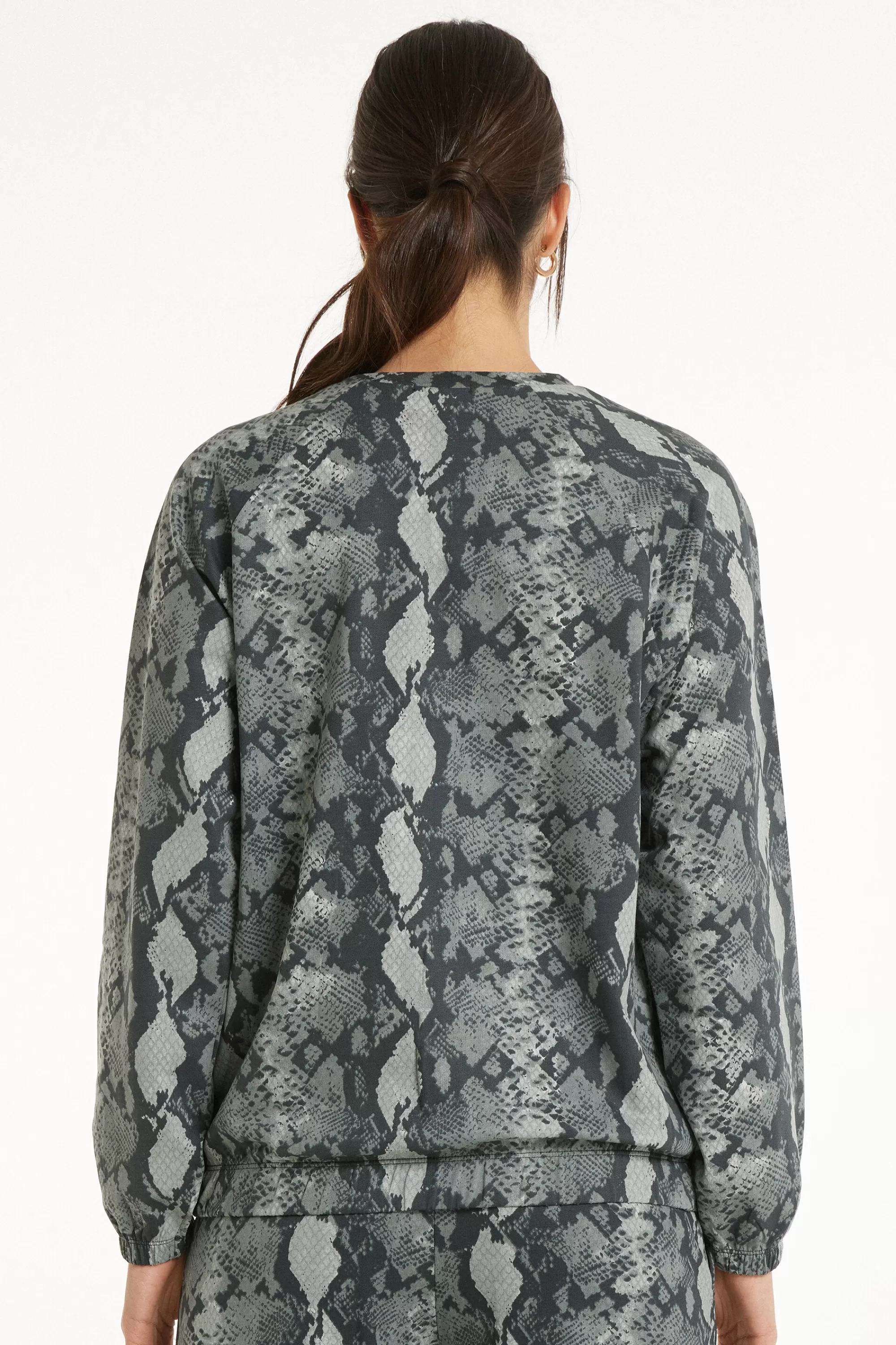 Store Maglia Manica Lunga Girocollo Con Stampa. - Tute - Donna | Felpe | Tute